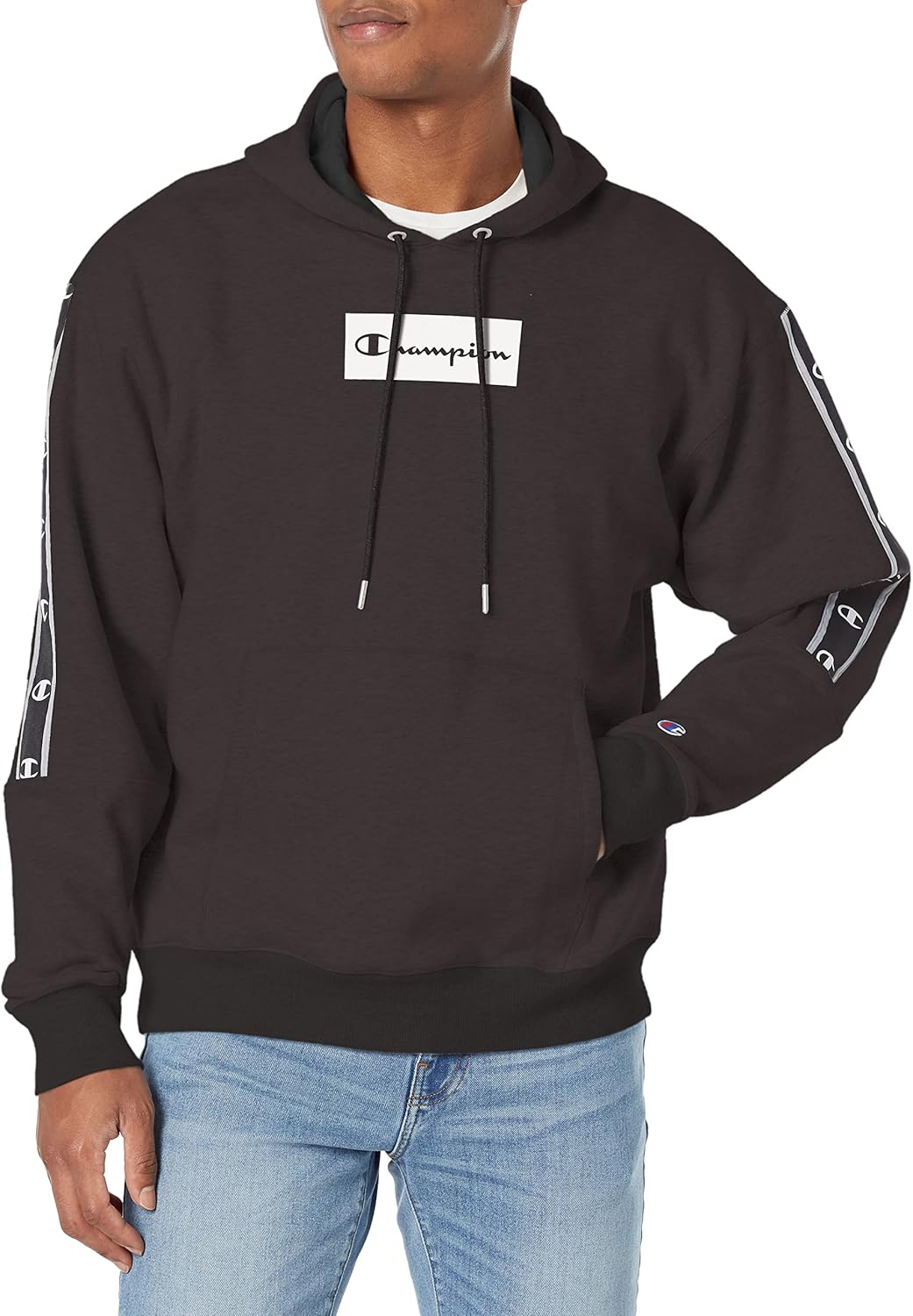 Champion Men's Midweight Fleece Hoodie: Stylish Taping