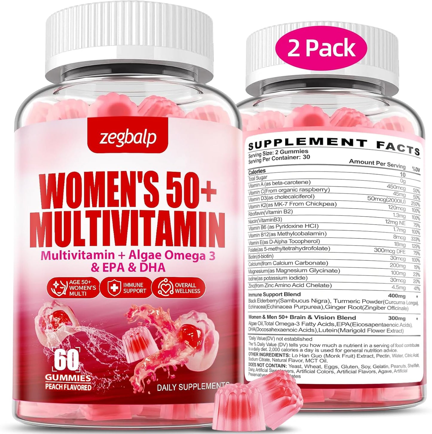 Sugar-Free Womens Multivitamin 50 Plus Gummies for Optimal Health
