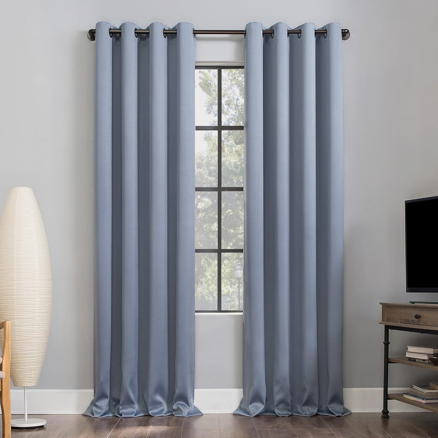 Sun Zero Nordic 100% Blackout Grommet Curtain Panel Pair