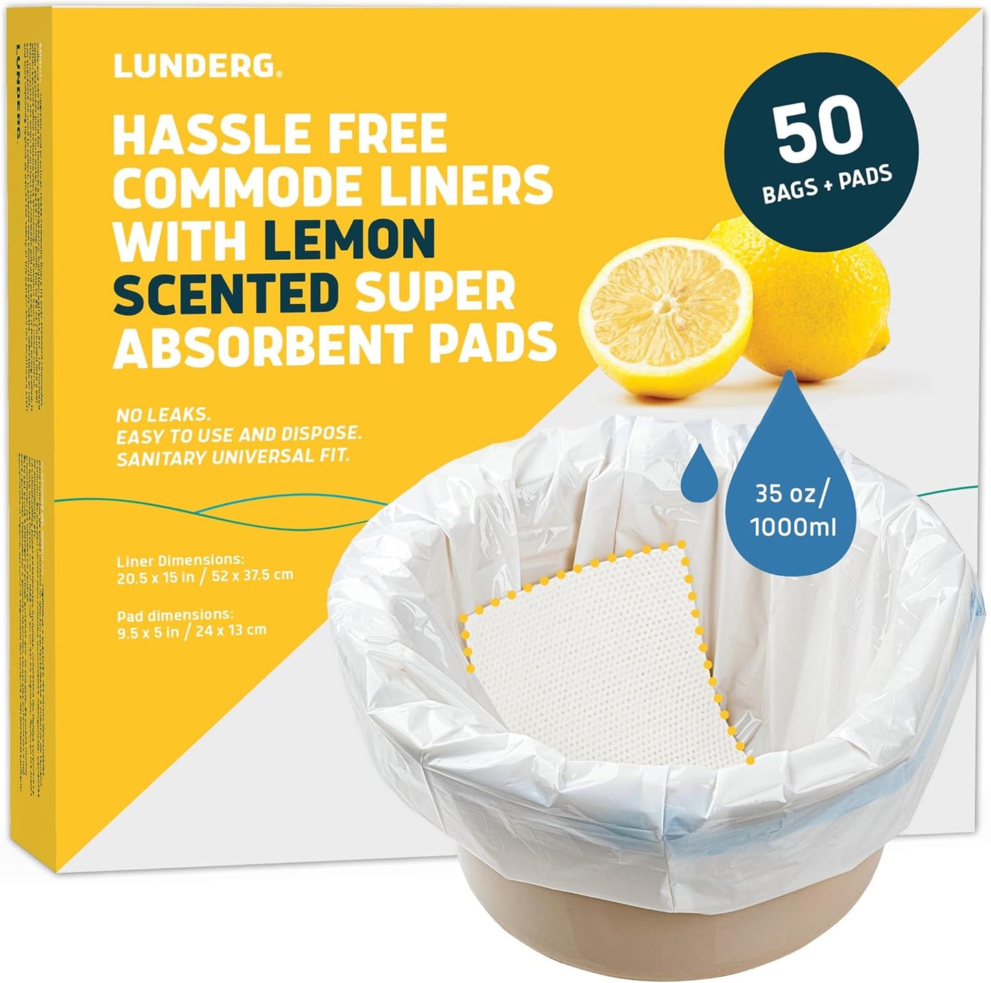 Lemon Scented Commode Liners - Disposable & Absorbent Pads