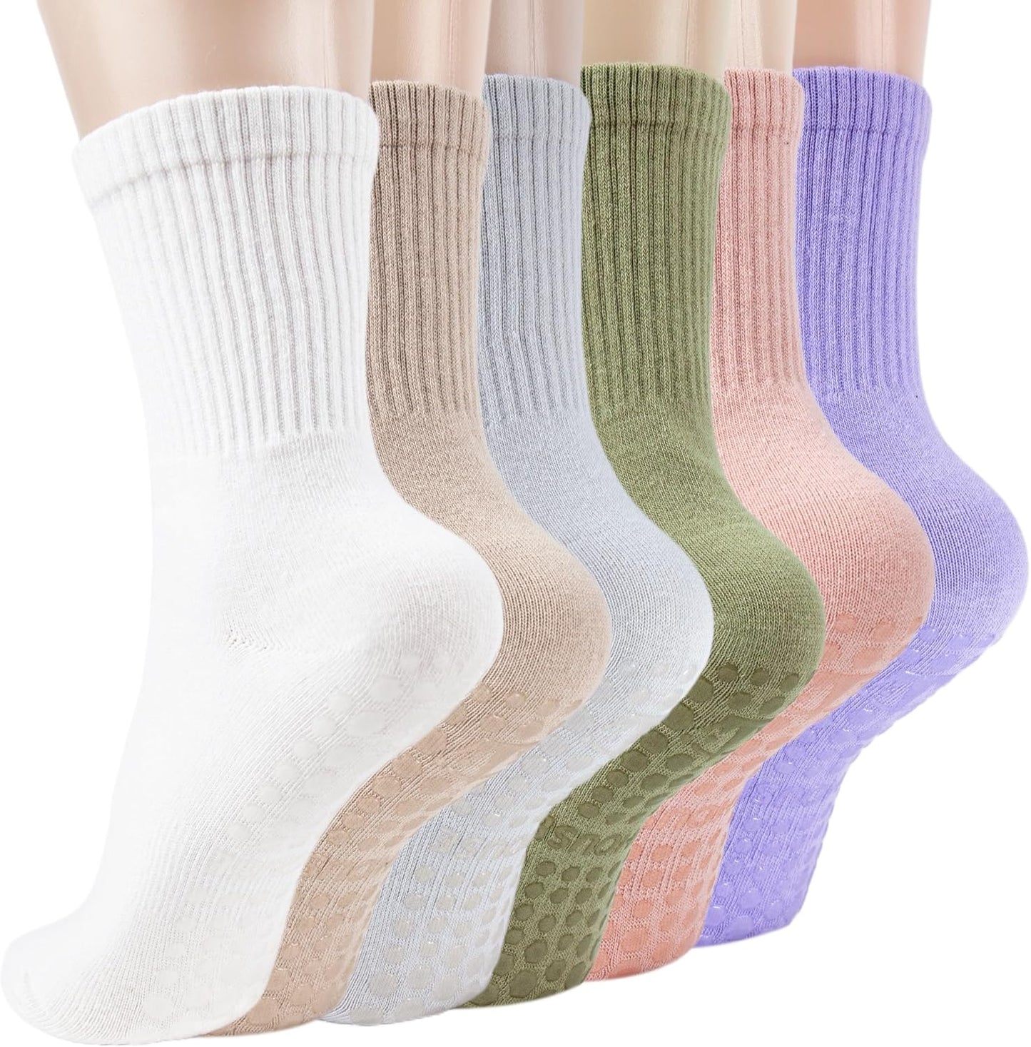 Pilates Yoga Socks - Grippy Crew Length Barre Socks