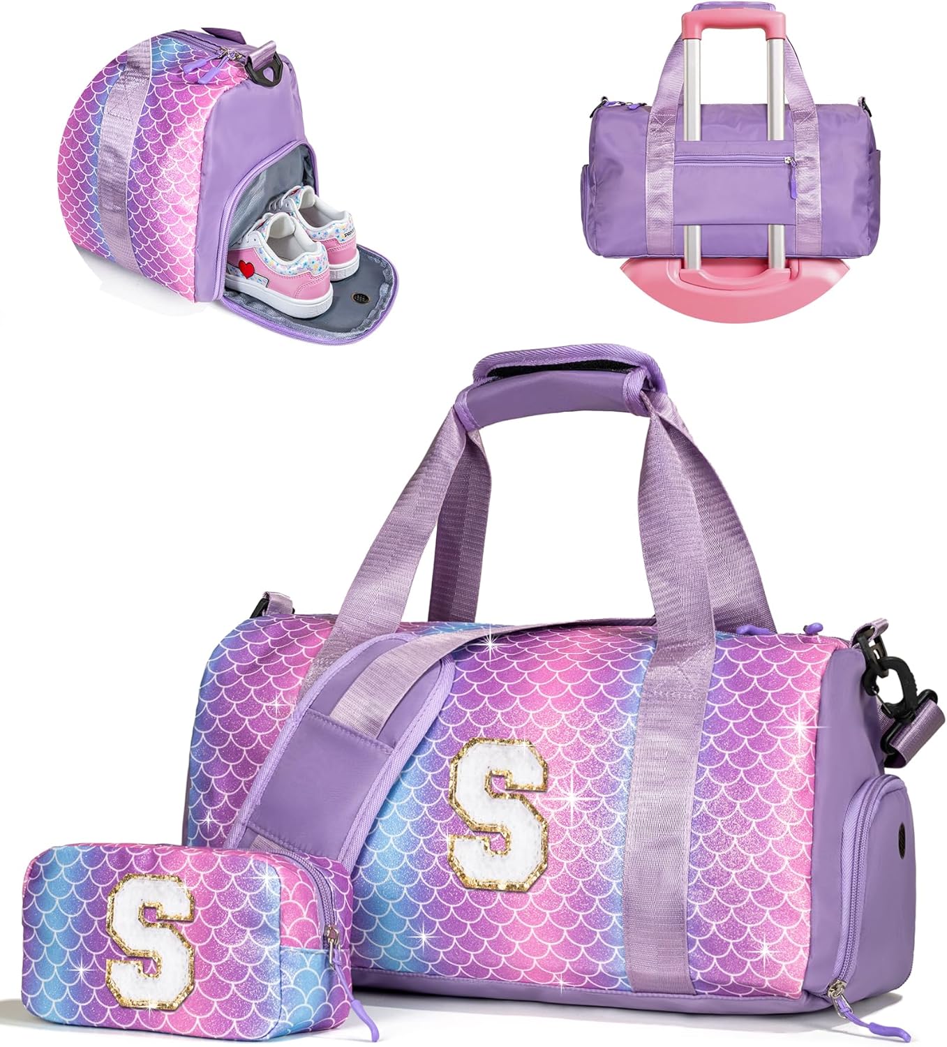 Personalized Travel Stuff for Kids Girl Gym Bag with Shoe Compartment