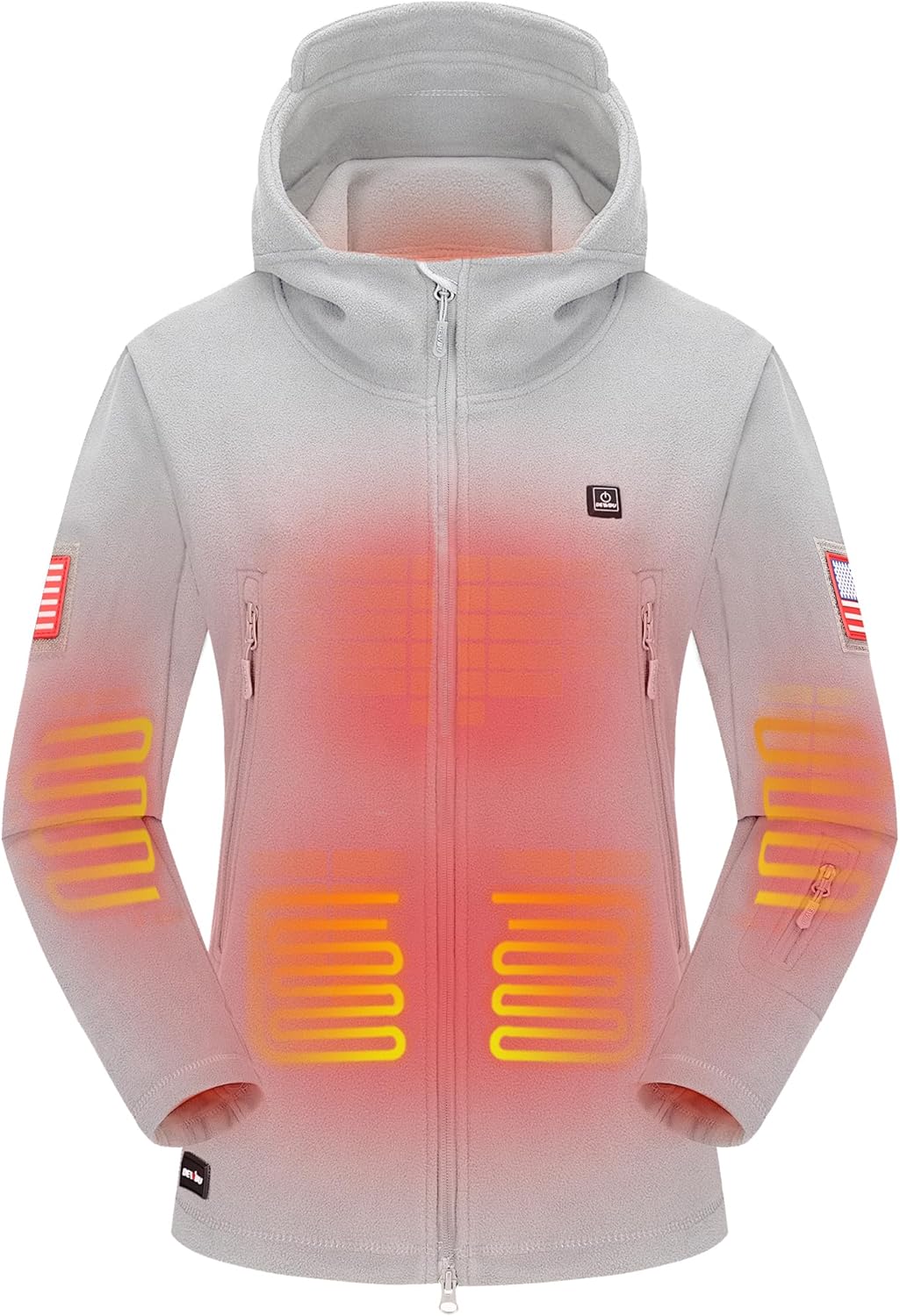 DEWBU Heated Jacket Polar Fleece with 12V Battery Pack for Women