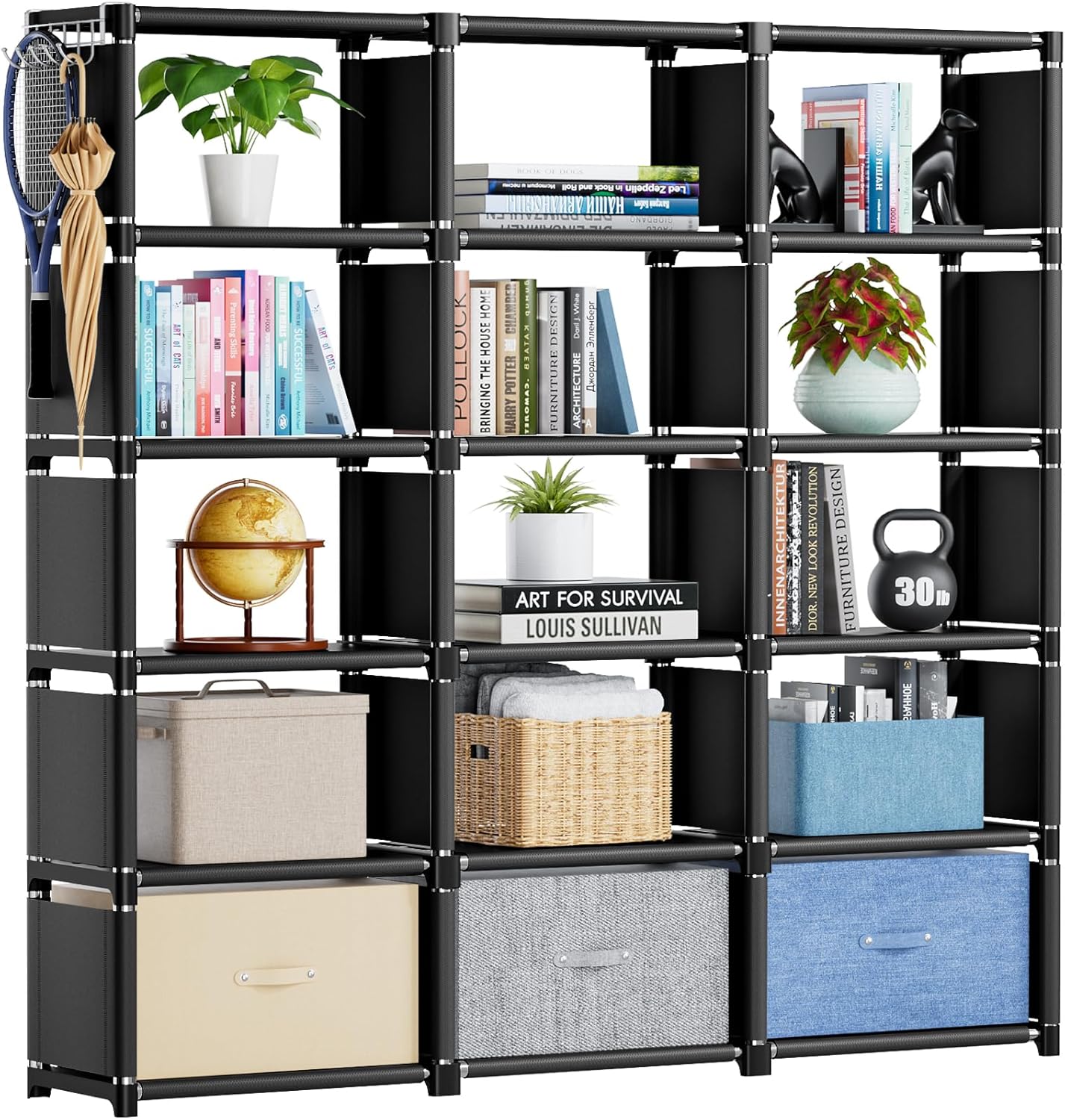 Mavivegue Bookshelf: 15 Cube Storage Organizer for Home