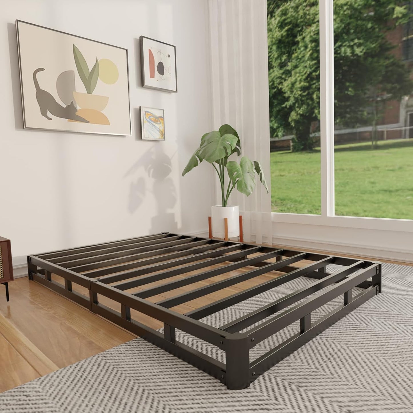 Twin Box Spring 4 Inch - Heavy Duty Mattress Foundation for Comfort