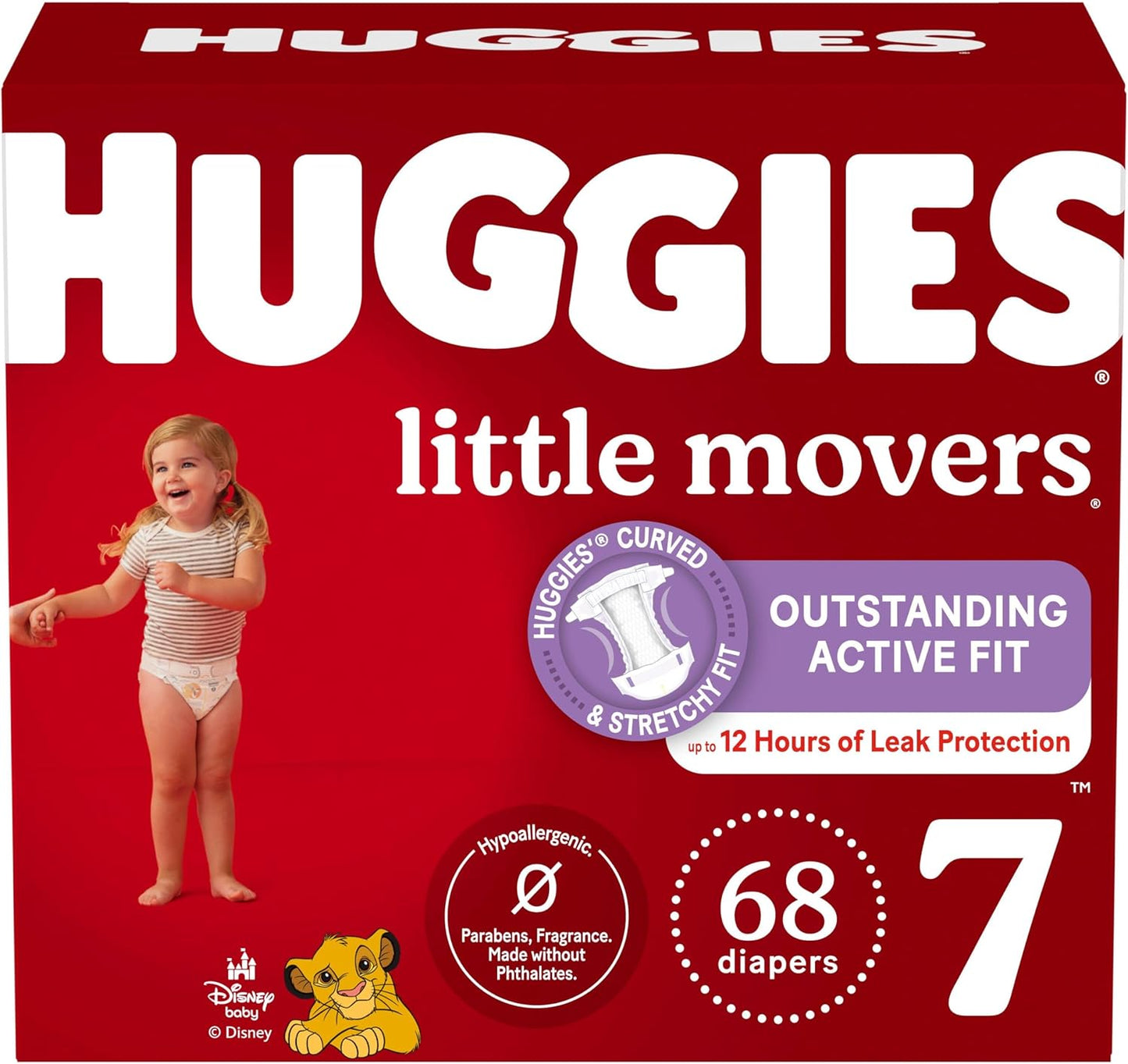 Huggies Size 7 Diapers for Little Movers, 68 Count Pack