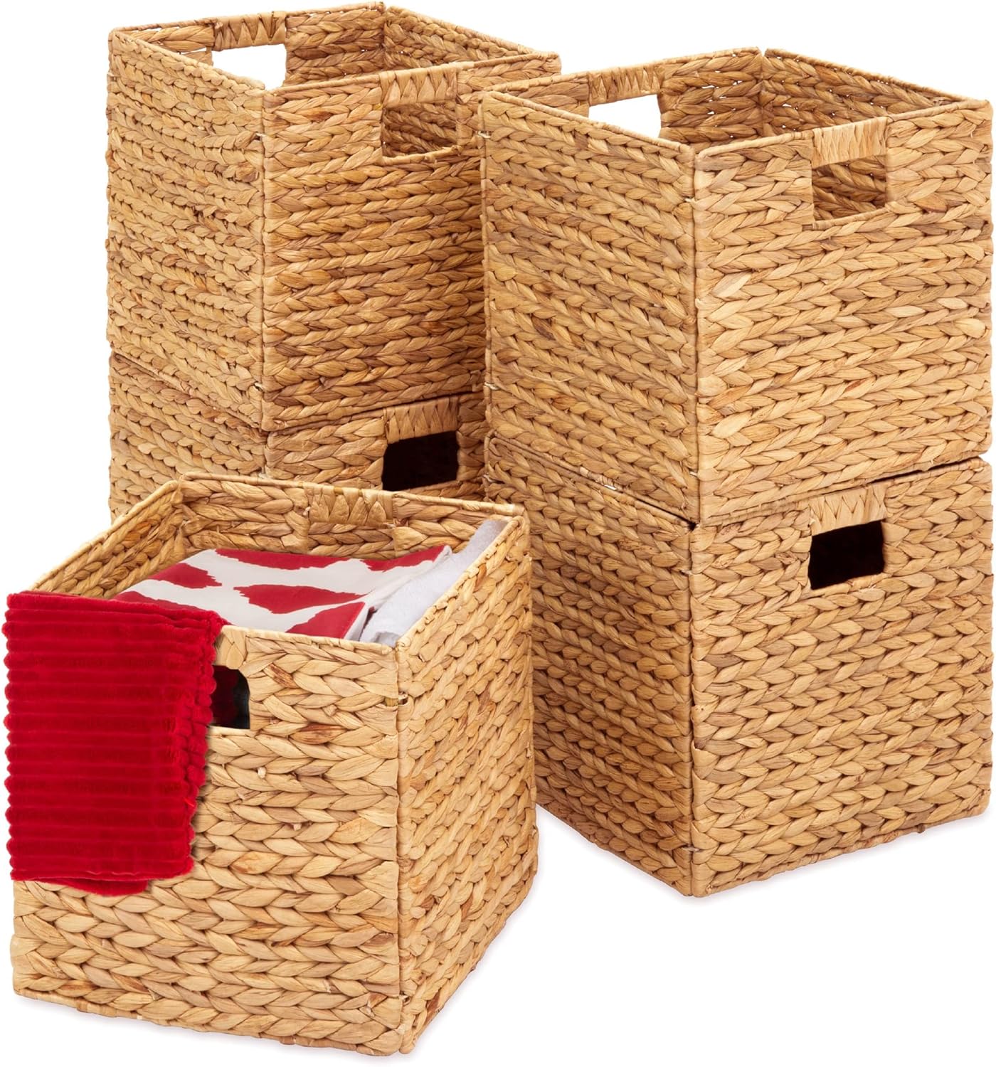 12x12in Hyacinth Baskets Set of 5 for Stylish Storage Solutions