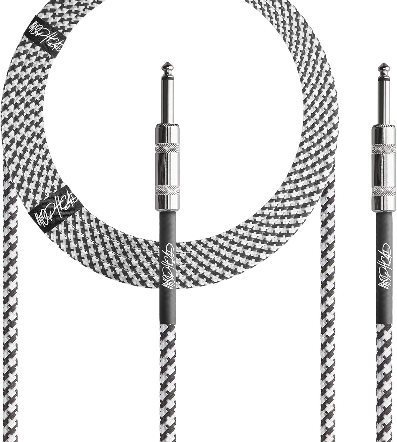 Pro Grade Mophead Guitar Cable - 15ft Double Insulated Tweed