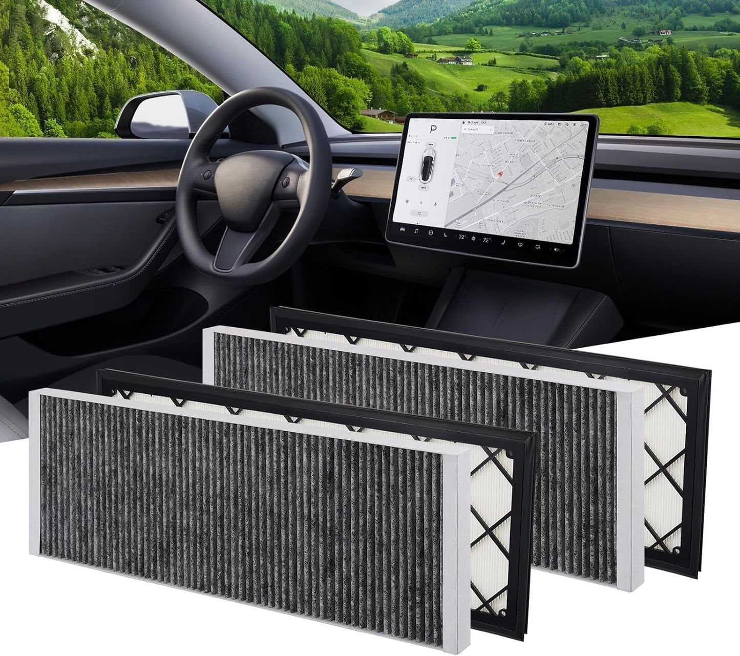 BASENOR Tesla Model Y Cabin Air Filter HEPA with Activated Carbon