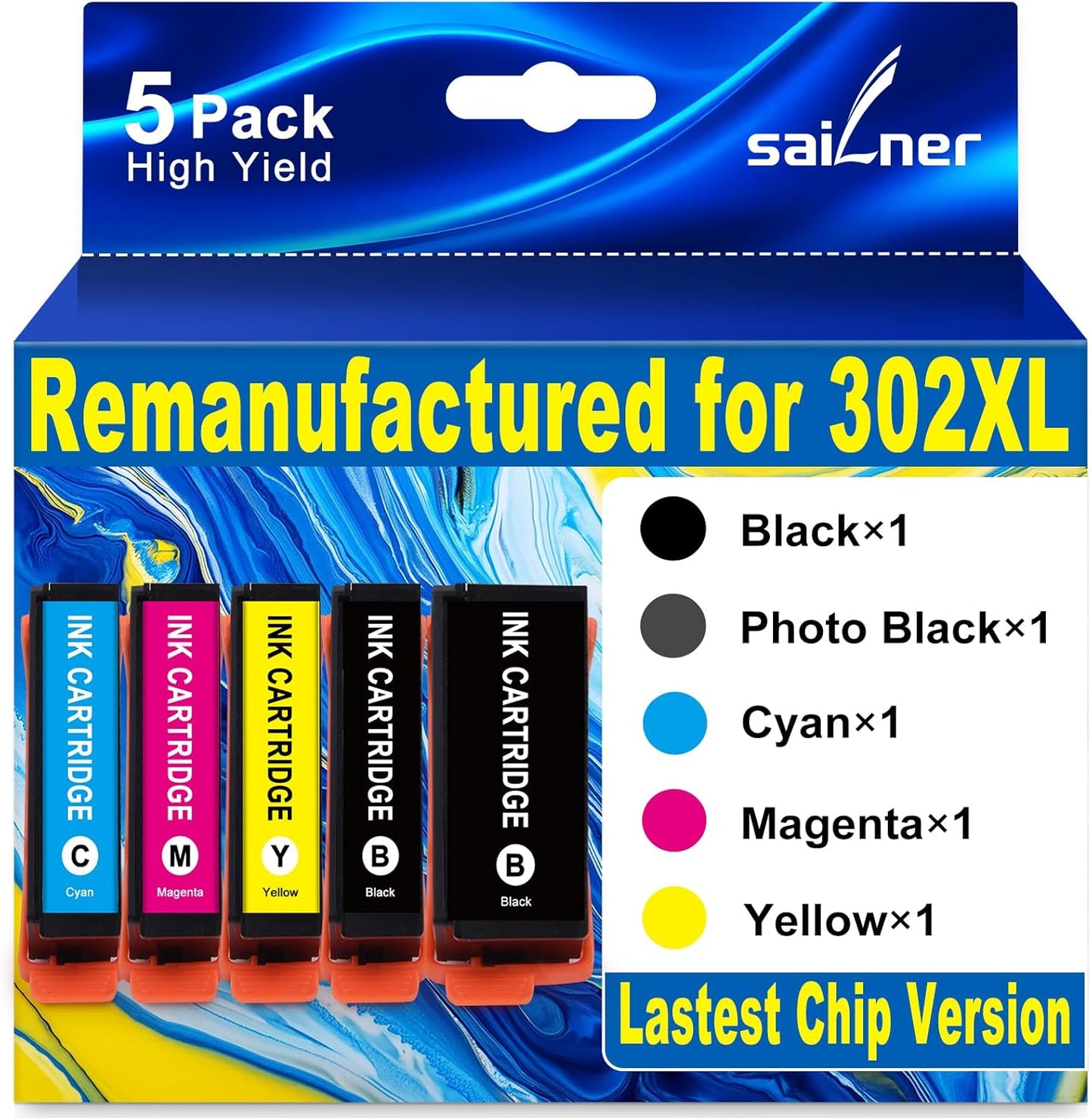 Remanufactured 302XL Ink Cartridges Multipack for Epson Printers