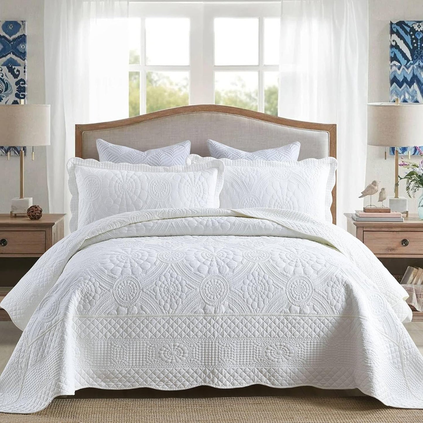 MarCielo 3-Piece Cotton Oversized Bedspread for Year-Round Comfort