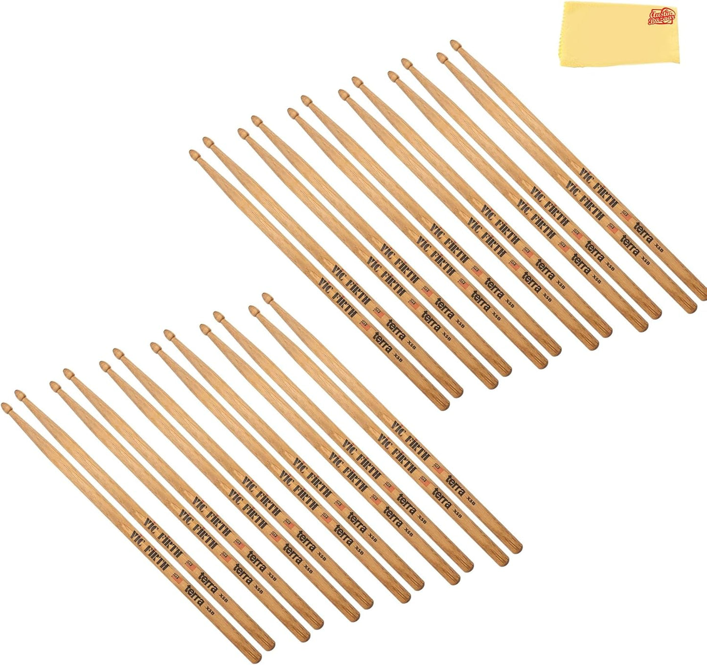 Vic Firth Terra Series Wood Tip Drumsticks - 12-Pack Bundle