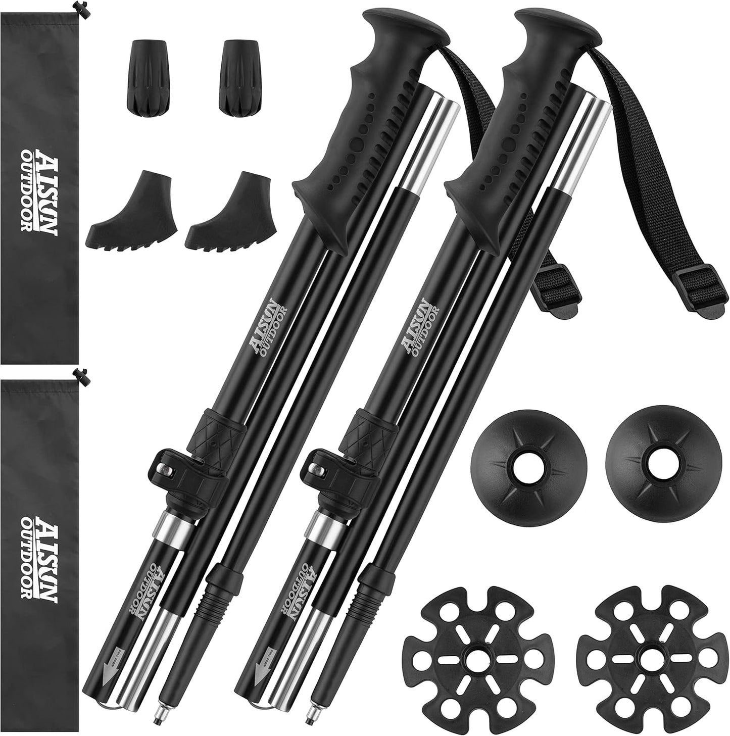 Lightweight Trekking Poles 2 pack + Raincoat