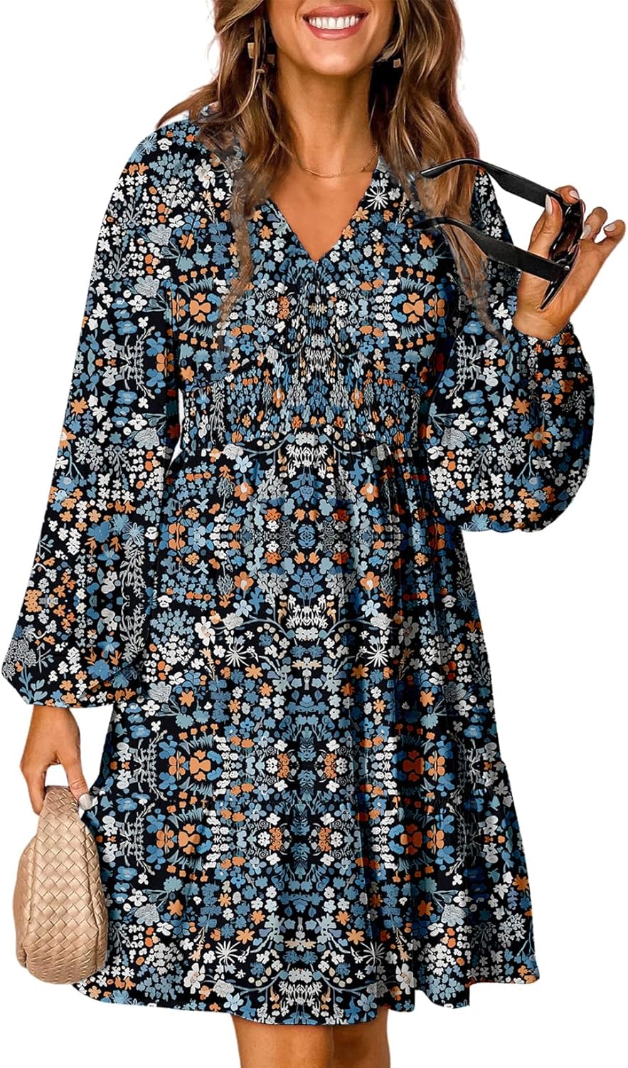 Dokotoo Fall Dresses for Women 2025: Boho Floral V Neck Style