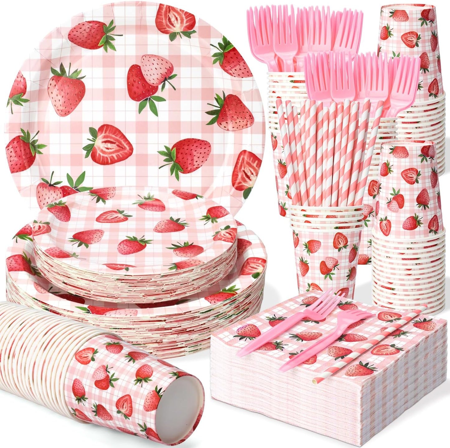 300 Pcs Strawberry Birthday Decor for Memorable Celebrations
