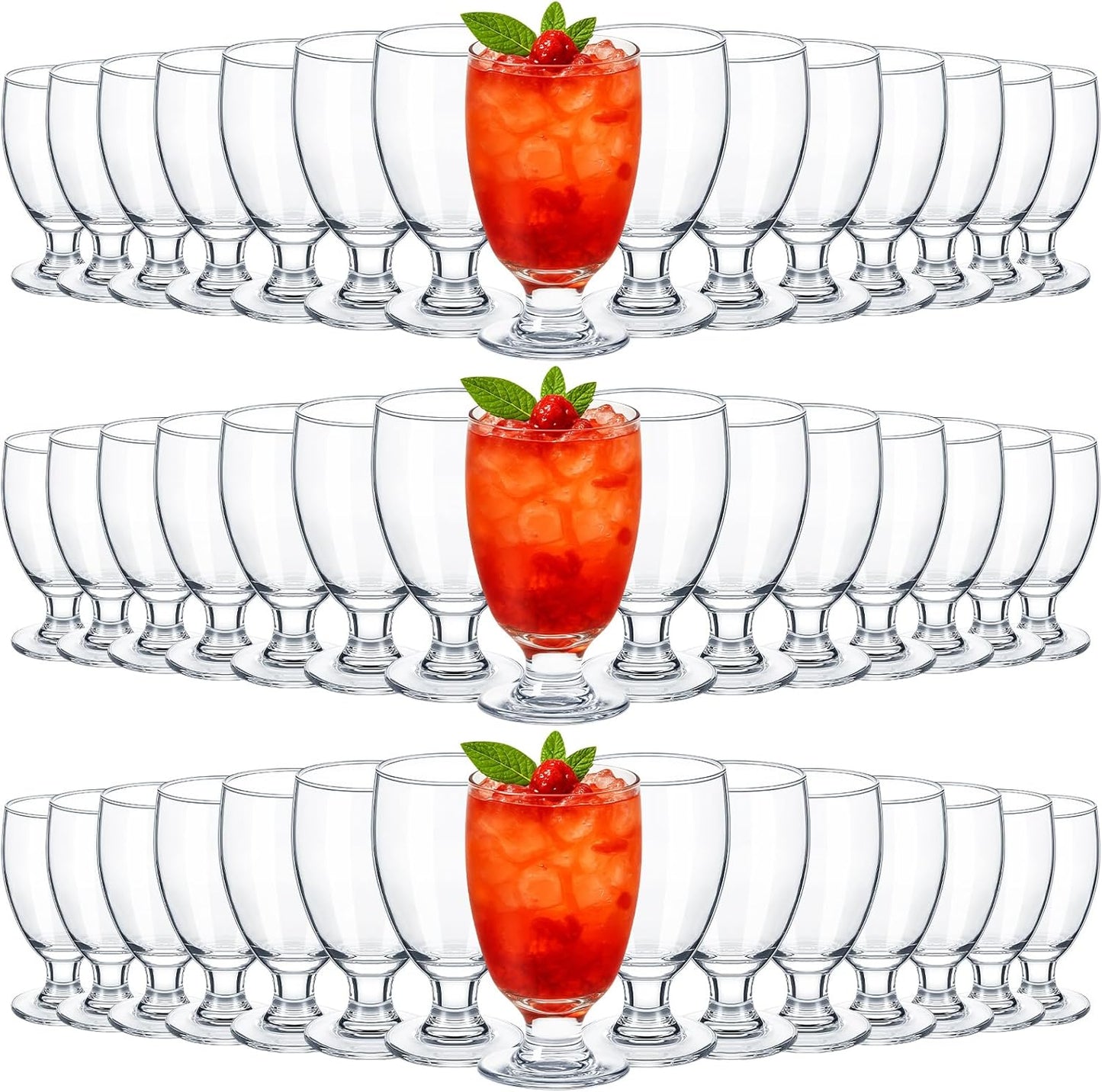Patelai Set of 48 Clear Glasses for Water, Juice, and More