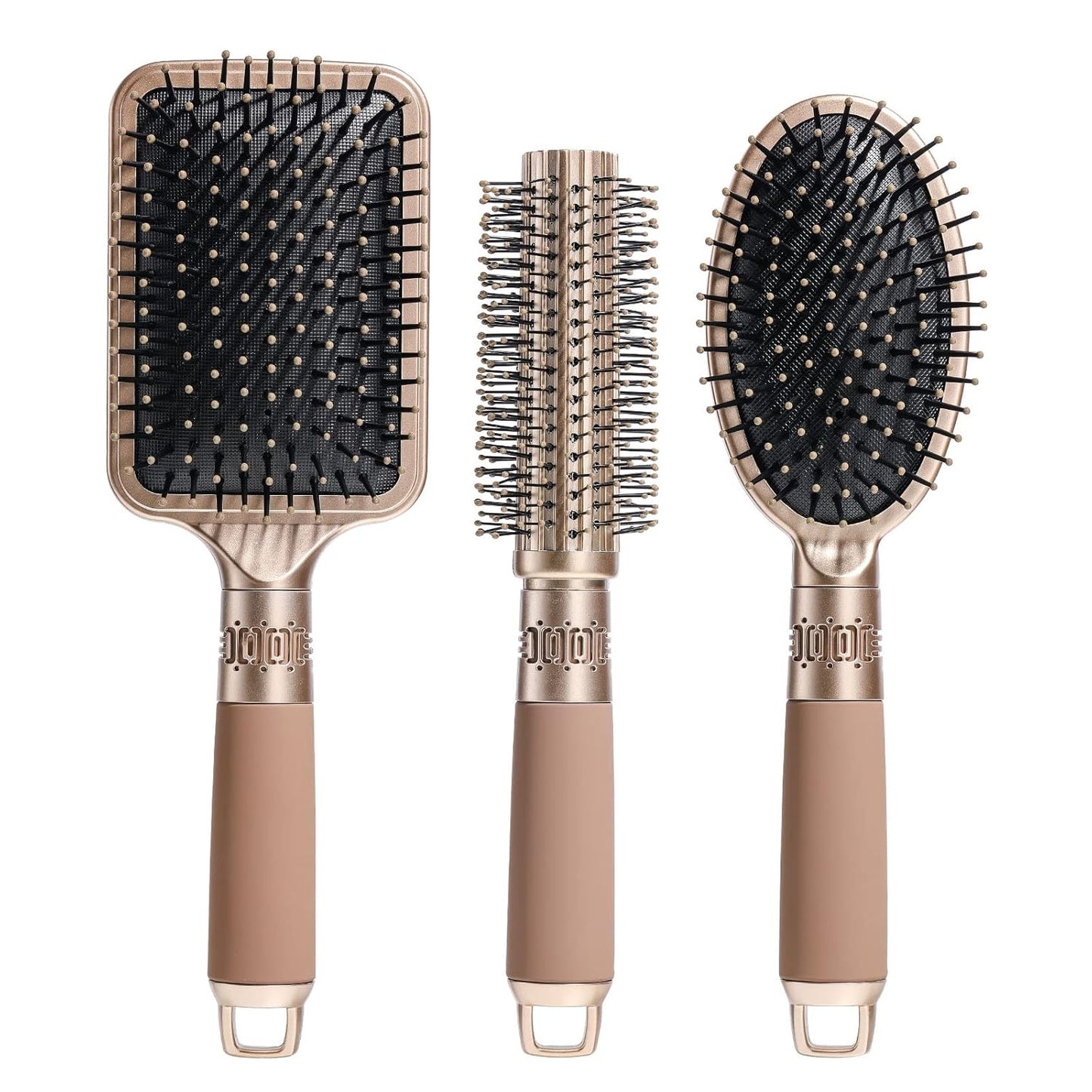 NVTED Detangling Hair Brush Set - Massage & Style GOLD