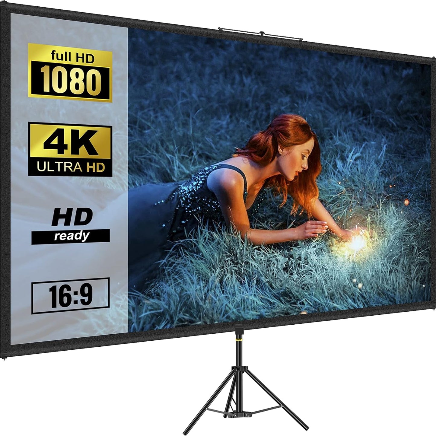 VEVOR 70 HD Tripod Screen: Crisp Projection Anywhere