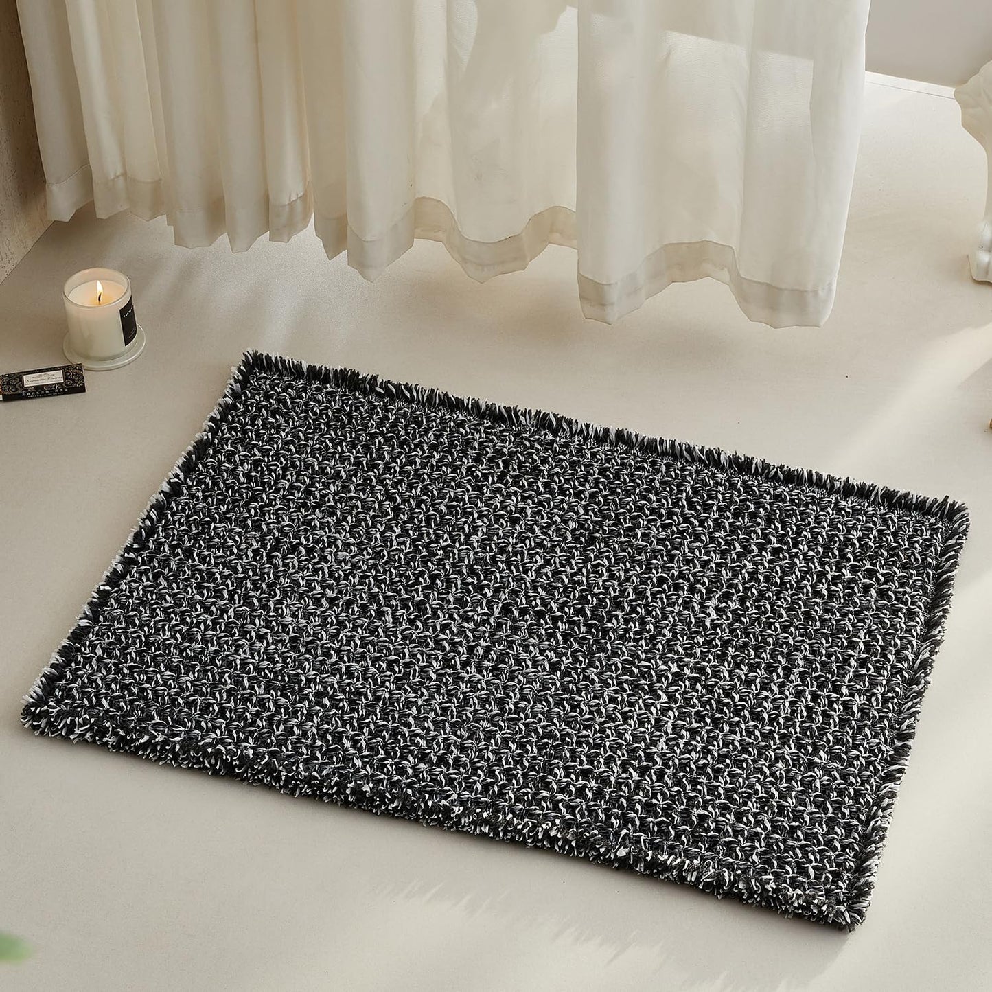 Black and White Bathroom Rugs for Stylish Home Decor