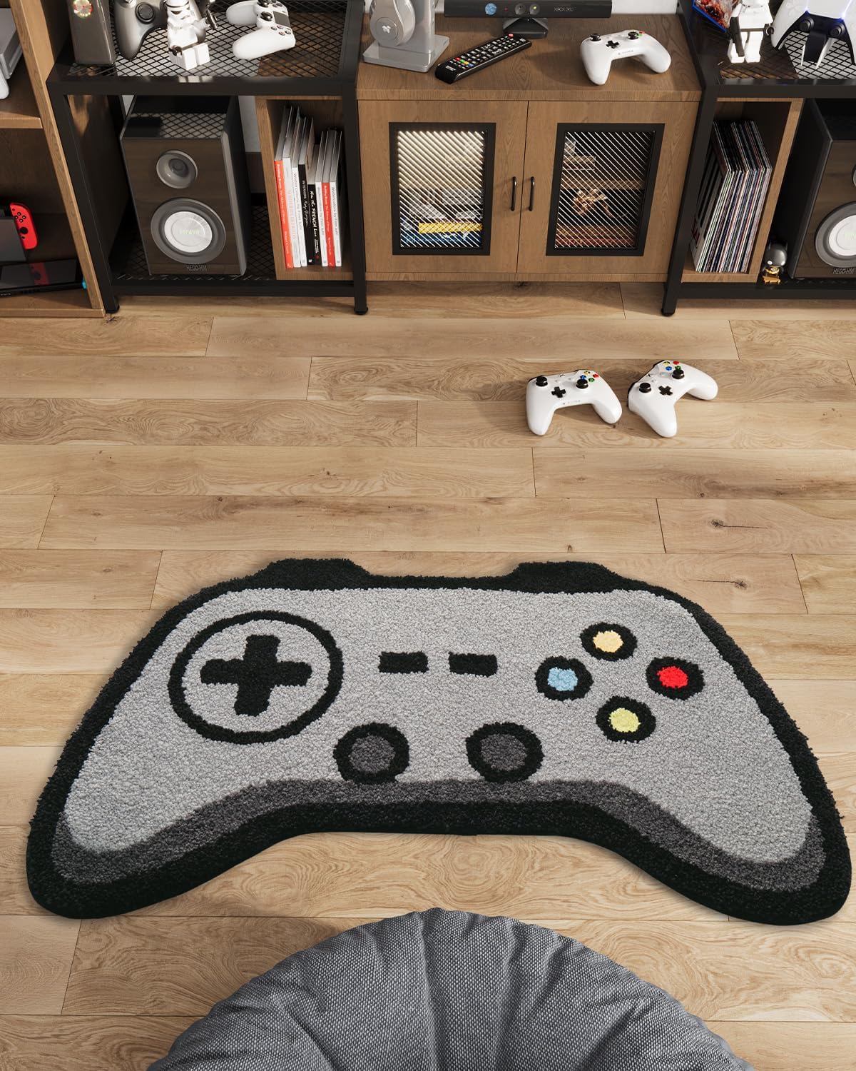 LUMI Funky Game Controller Rug, Non-Slip & Absorbent, Easy-Clean, Boys Kids Room Decor