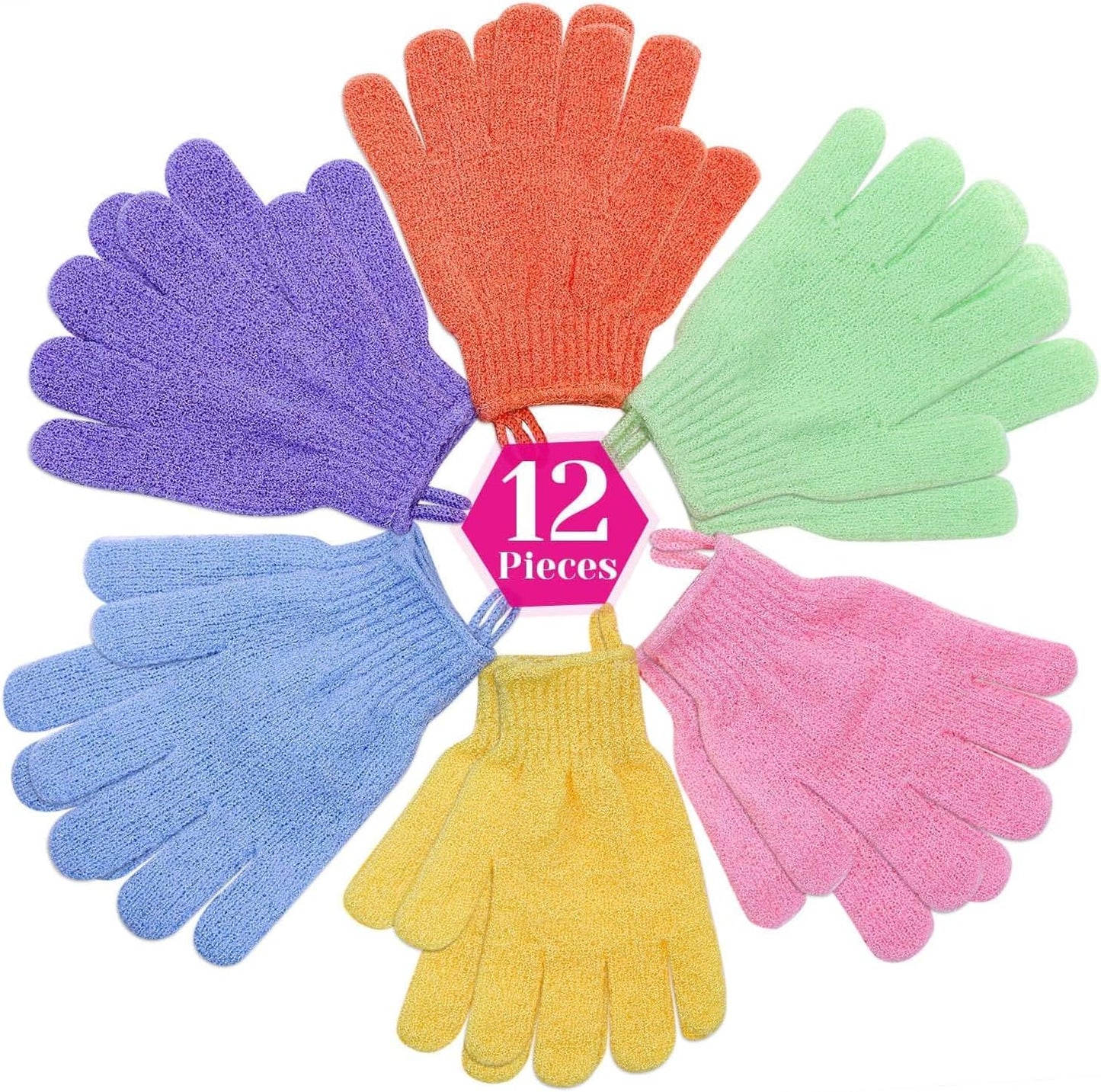 6 Pairs Exfoliating Gloves for Smooth Skin