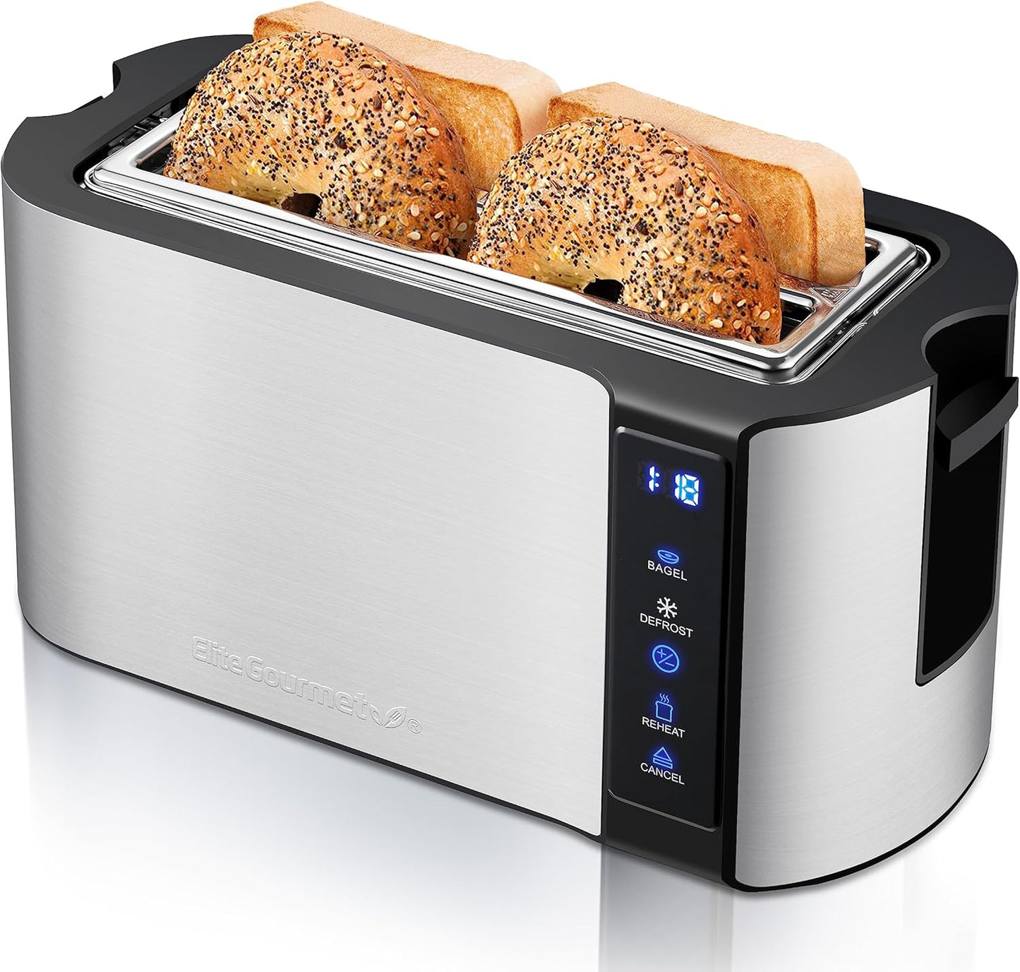 Elite Gourmet ECT5322 Long Slot Toaster with Countdown Timer