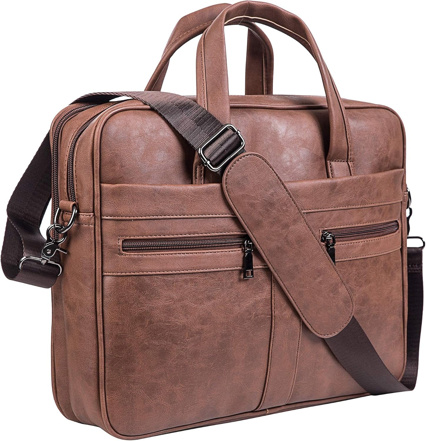 Seyfocnia Men's Leather Messenger Bag for Business and Travel