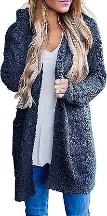 ZESICA Women's 2023 Fall Casual Long Sleeve Chunky Knit Cardigan