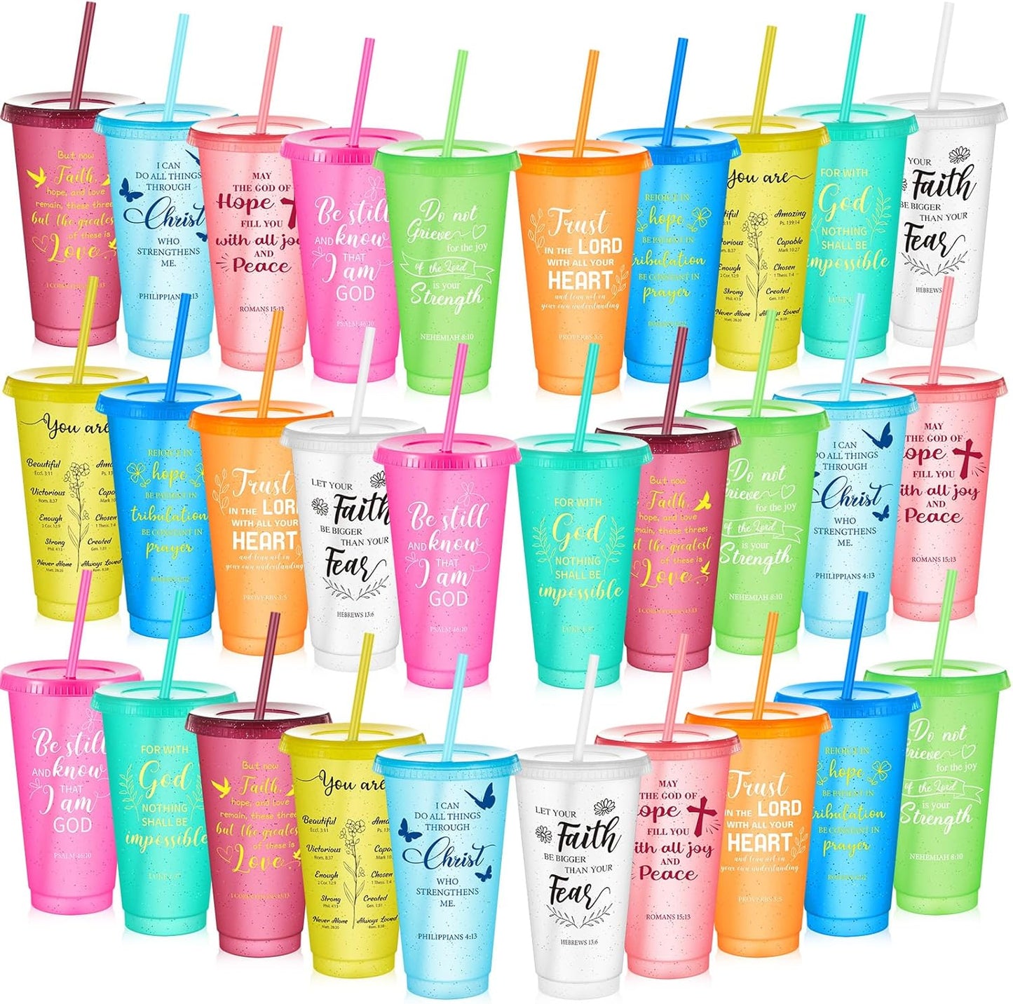 30 Pcs Christian Gifts Cups Bulk for Women with Bible Verses