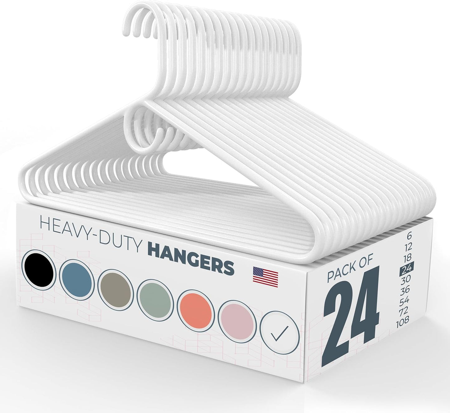 Neaties Heavy-Duty Plastic Clothes Hangers for Adult Use