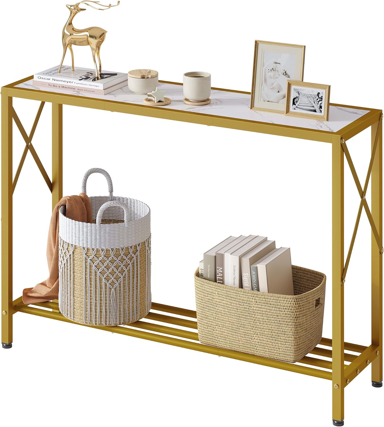 Tajsoon Entryway Table 41.8: Stylish 2-Tier Console Table