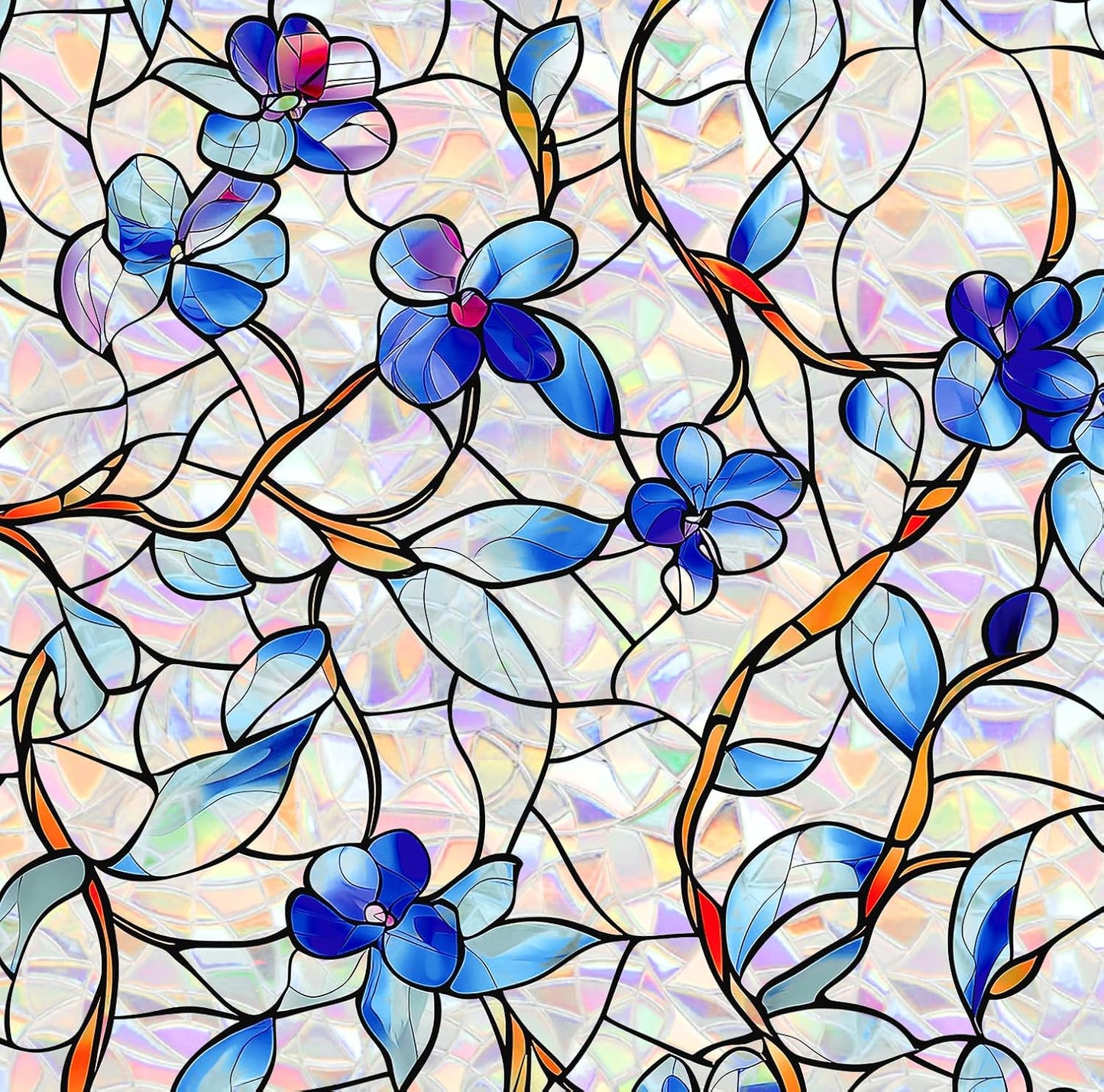 Window Privacy Film Stained Glass Decorative Static Clings