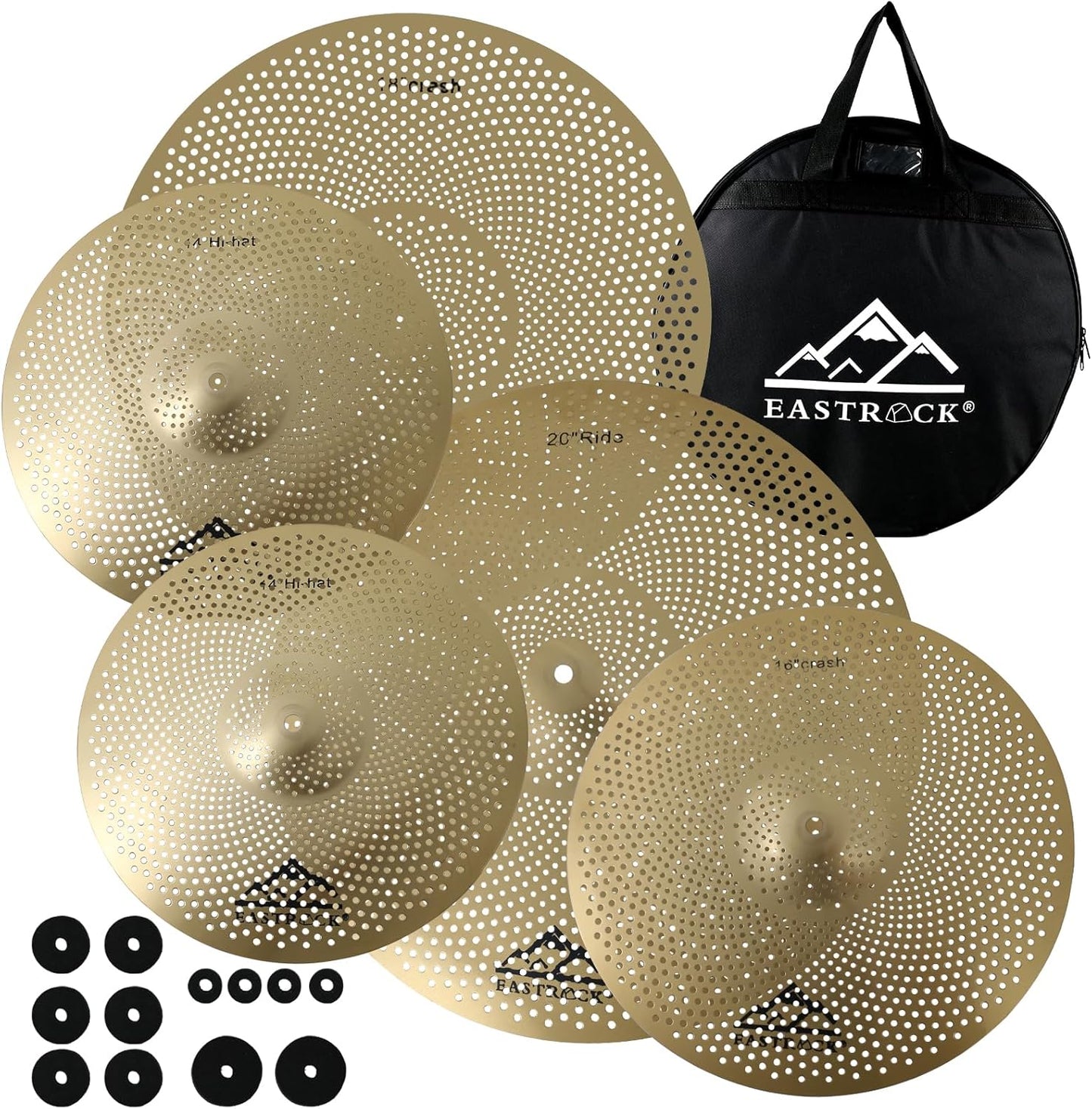 EASTROCK Low Volume Cymbal Pack for Quiet Practice and Performance