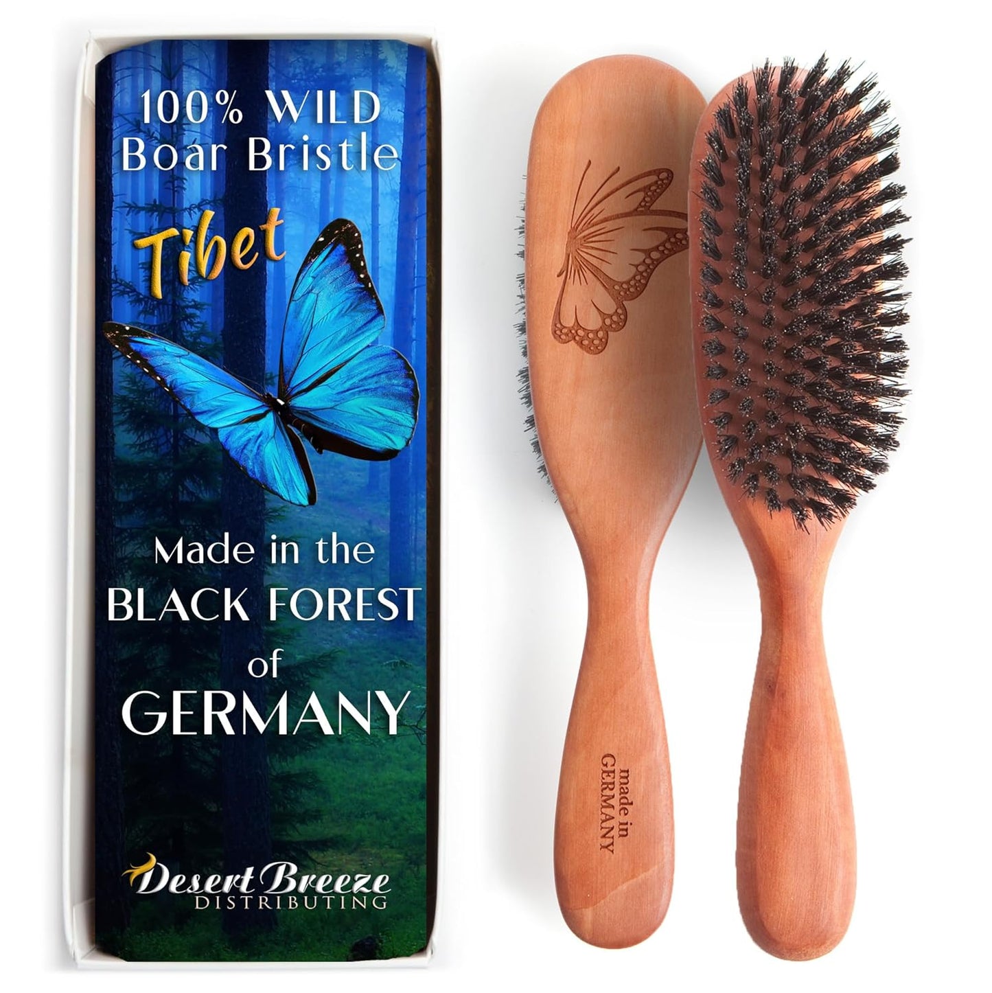 100% Wild Boar Bristle Hairbrush for Healthy Hair Care