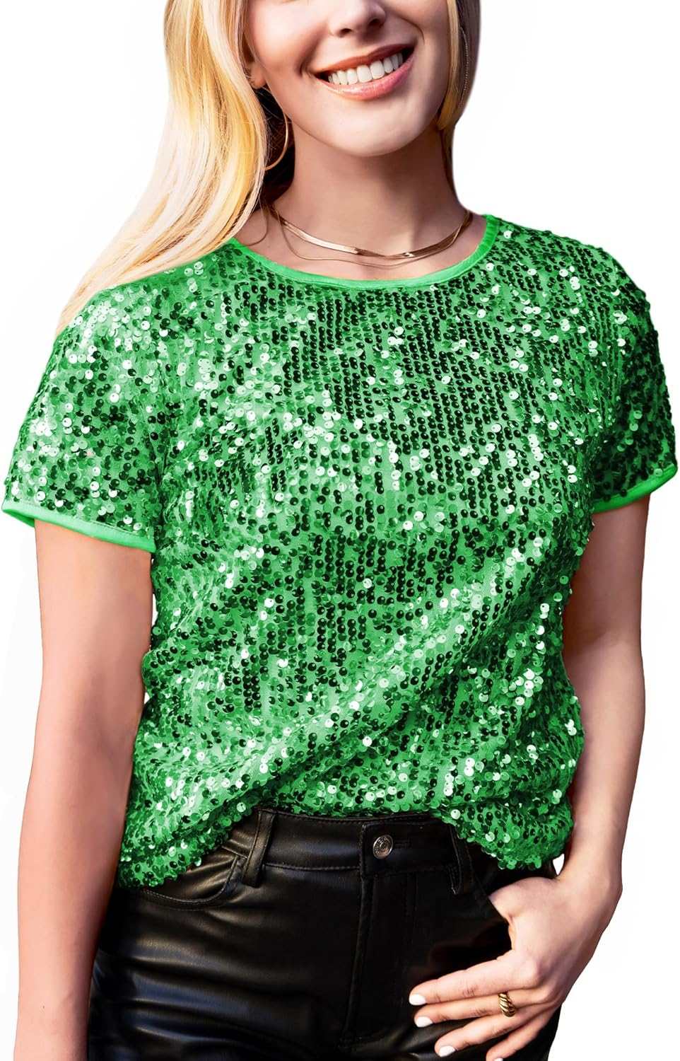 Anna-Kaci Sparkly Sequin Top for Concerts and Parties