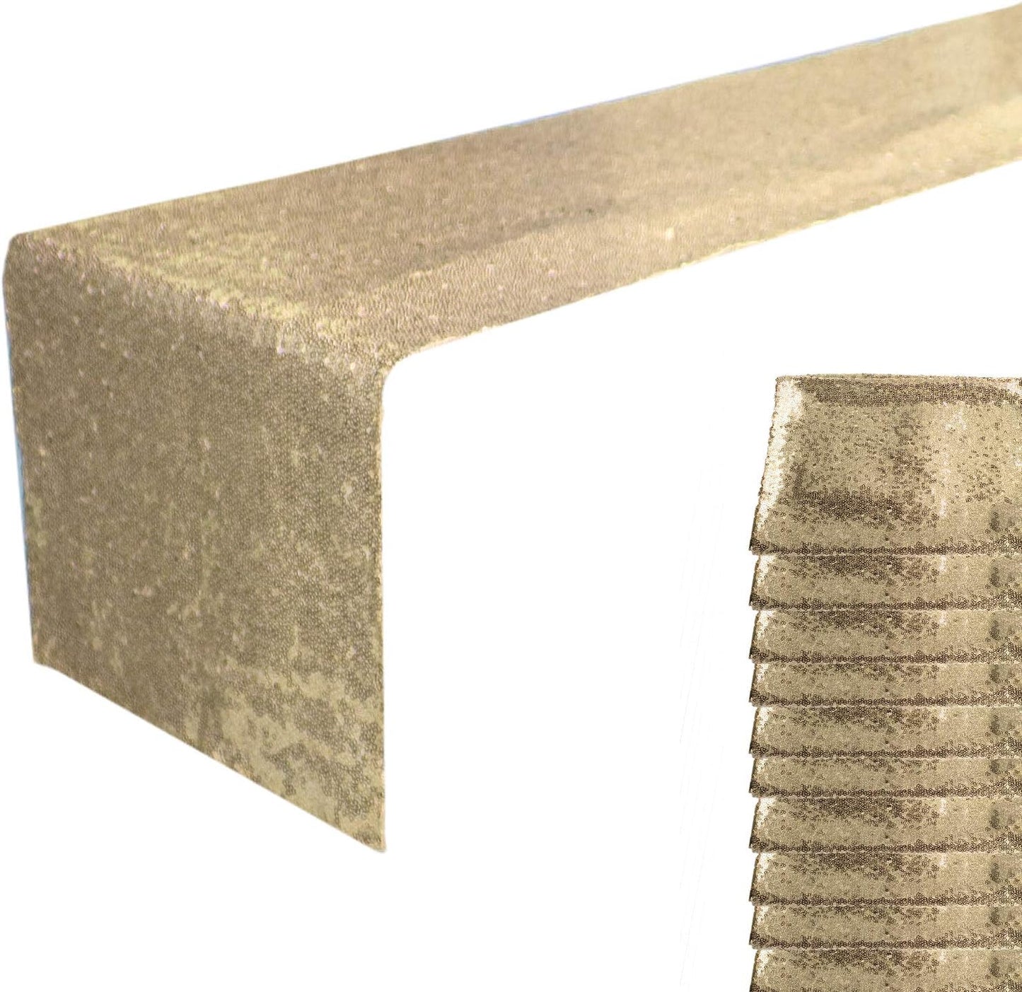 Champagne Sequin Table Runner 12 x 72 for Stunning Events