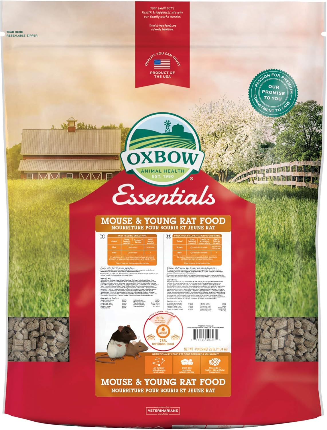 Oxbow Essentials Mouse And Young Rat Food - All Natural 2.5 lb