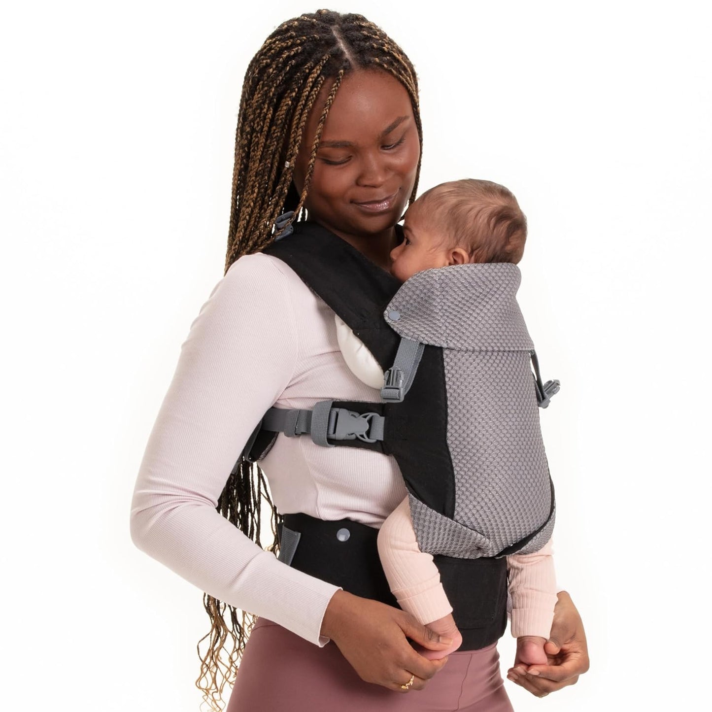 Beco Baby Carrier: Ergonomic 7-35lbs Front, Back & Hip Seat - Cool Black