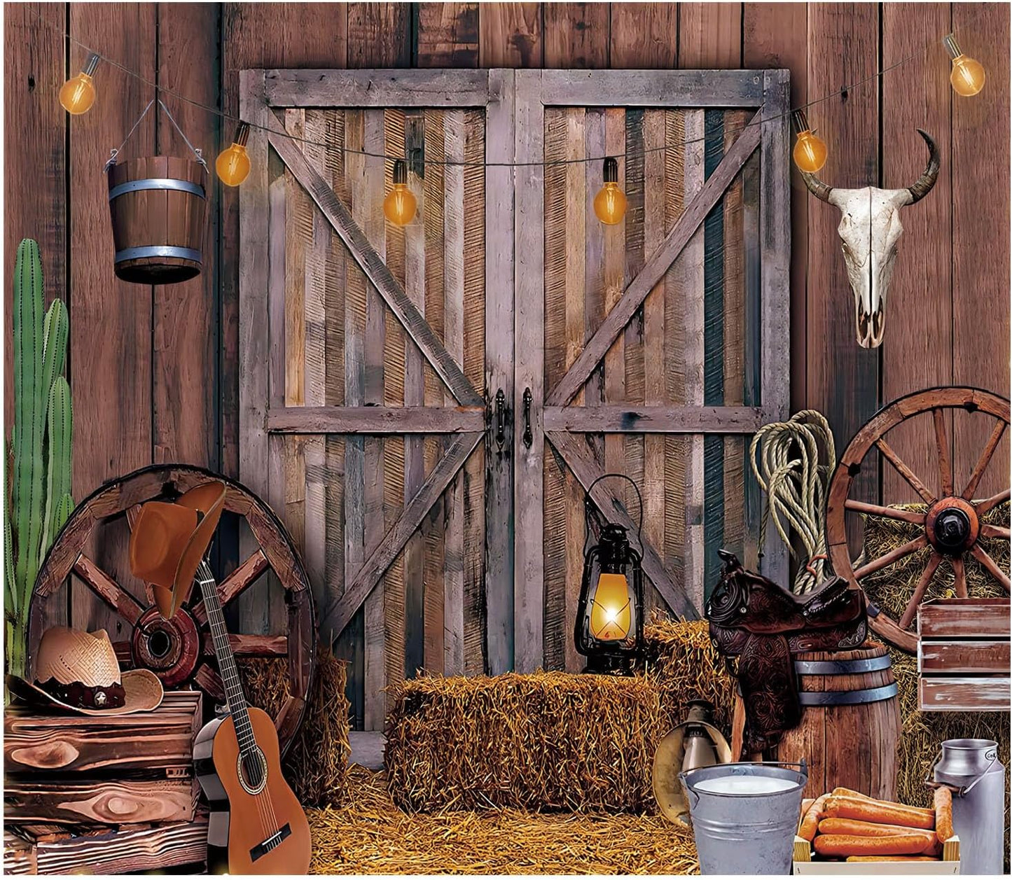YYNXSY Western Cowboy Backdrop for Wild West Party Decor