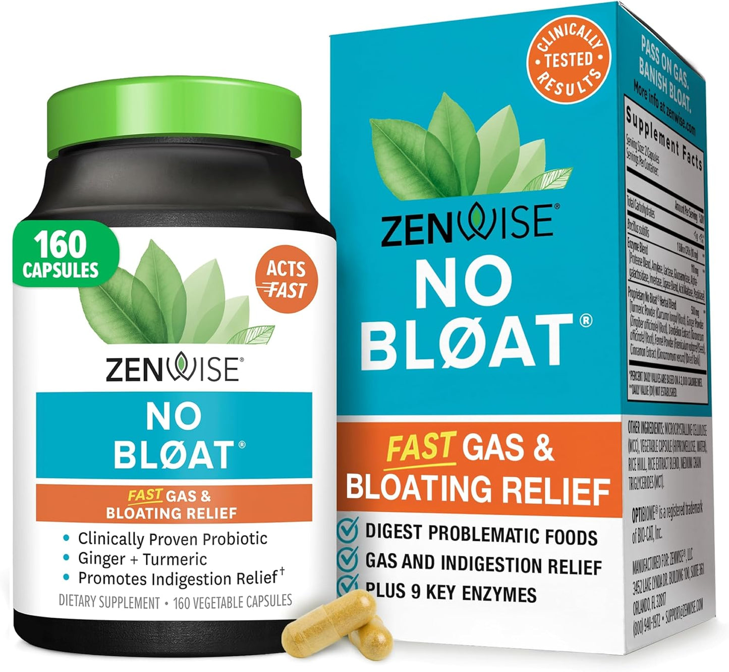 Zenwise Health No Bloat Digestive Enzymes for Gas Relief