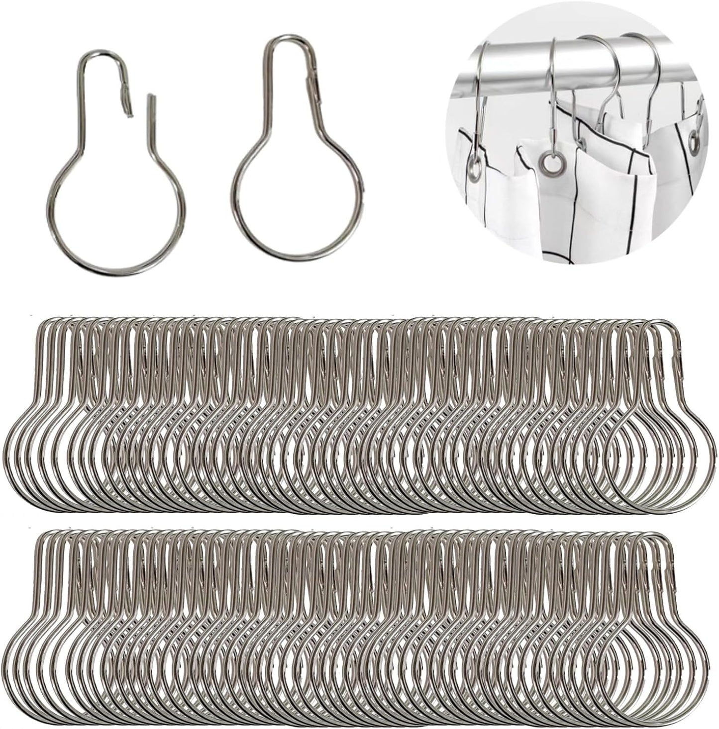 Rust-Resistant Decorative Shower Hooks Set - Easy Install, AHYCS