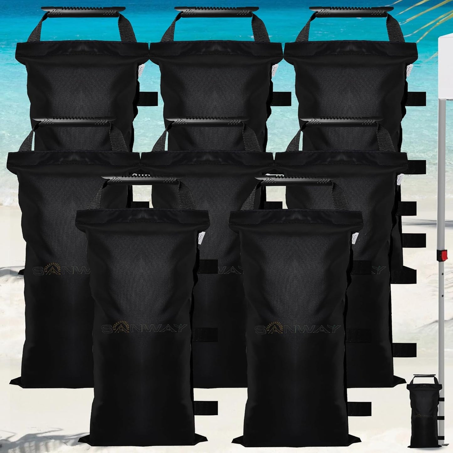 8 Pack SANWAY 240 LBS Sand Bags for Canopy Stability Outdoors