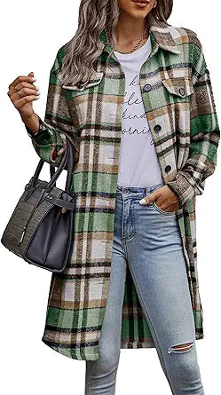 Stylish Women's Plaid Shacket for Winter Fashion and Comfort
