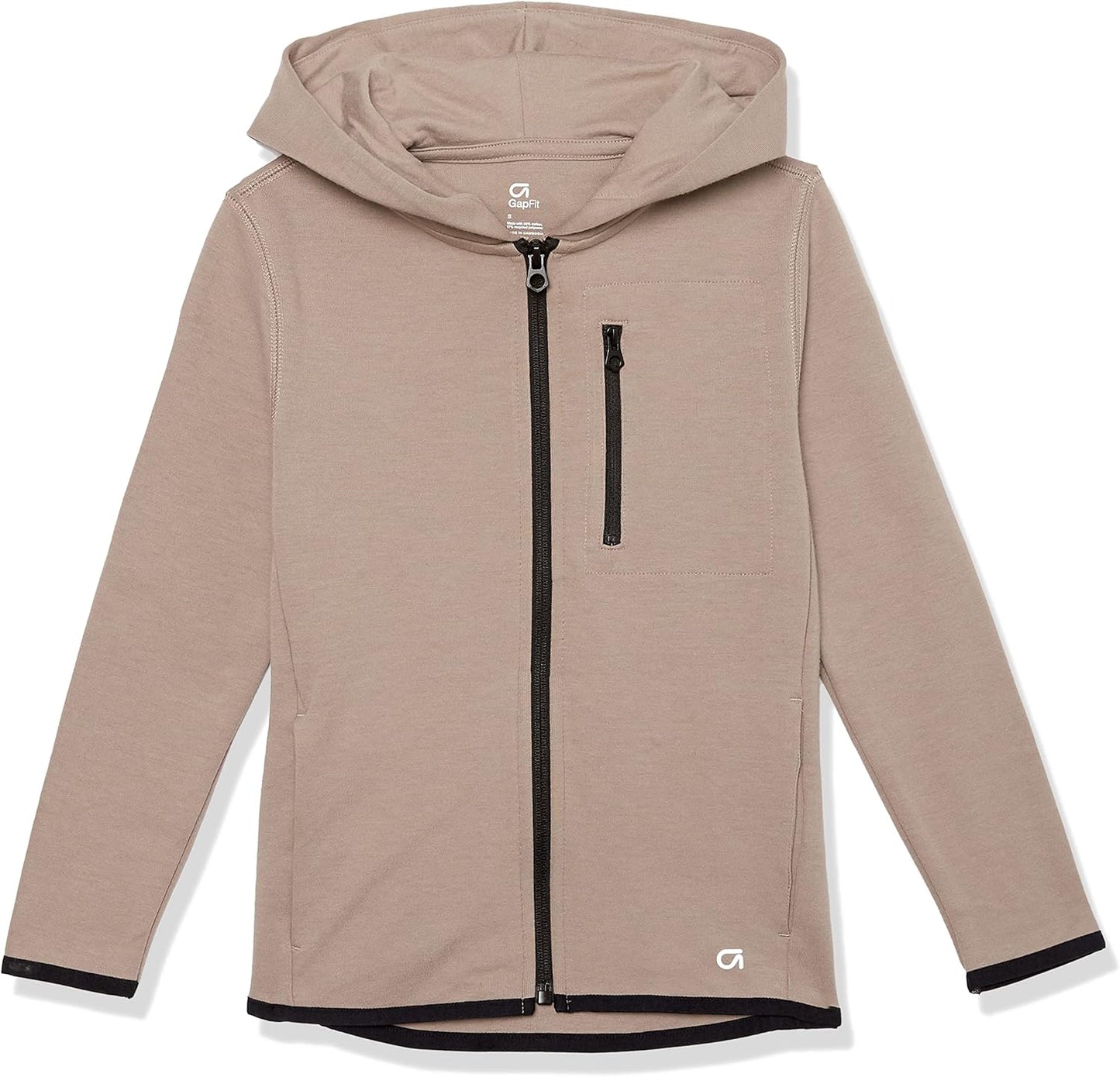 GAP Boys Large Fit Tech Hoodie, Trigger Brown - Advanced Comfort