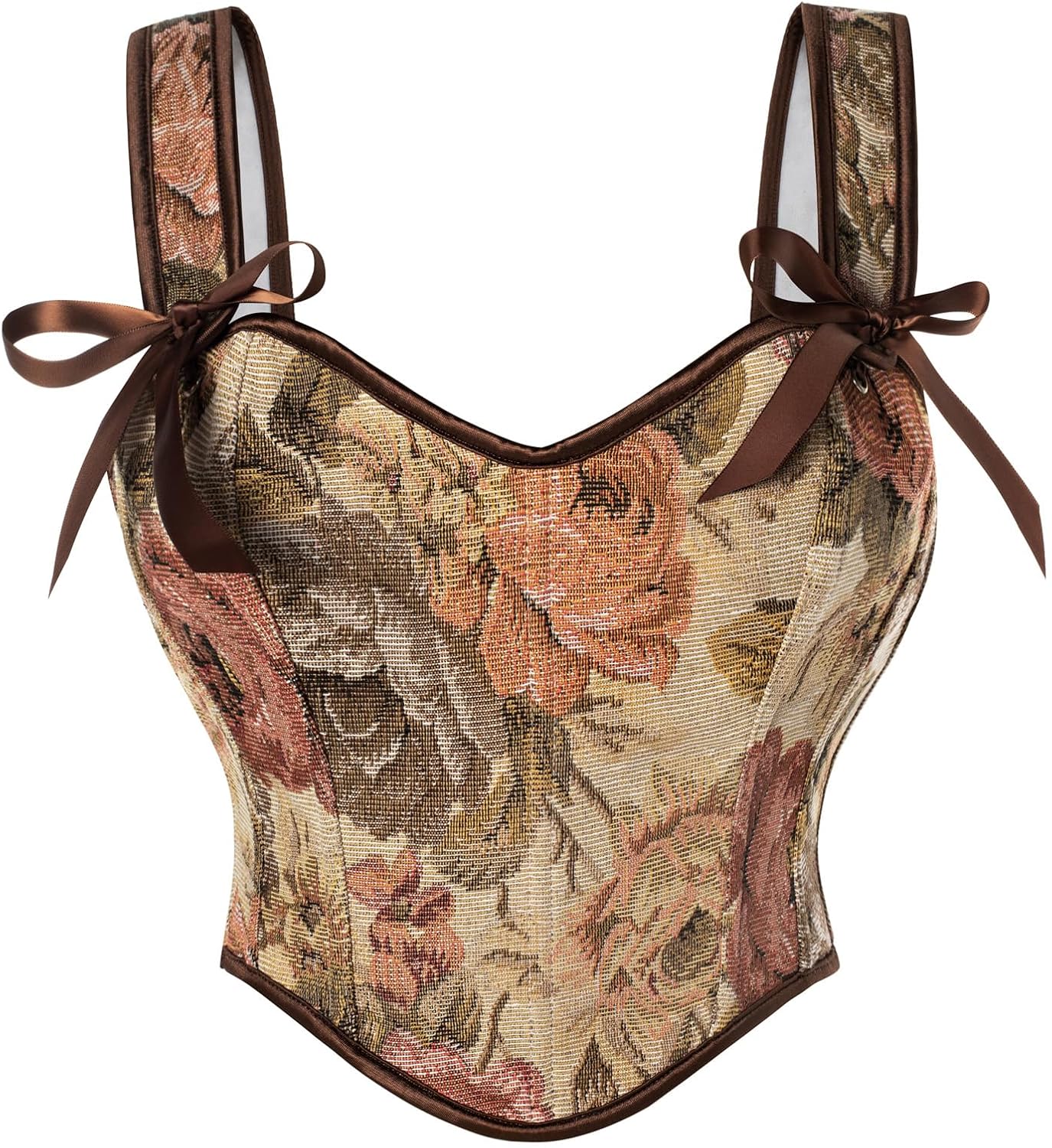 Scarlet Darkness Floral Corset Tops for Women with Zipper