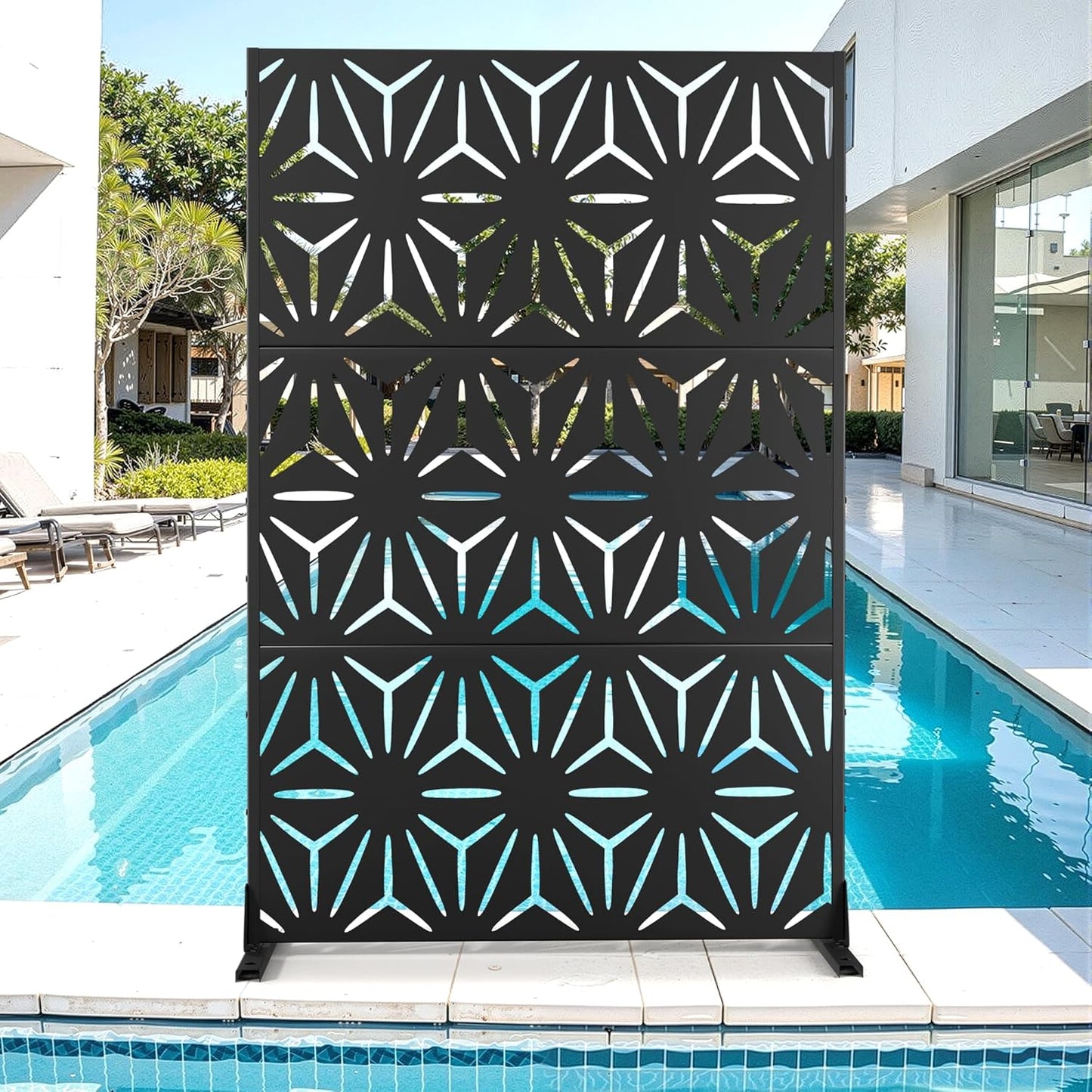 Metal Privacy Screen for Outdoor & Indoor Use, Stylish Panels
