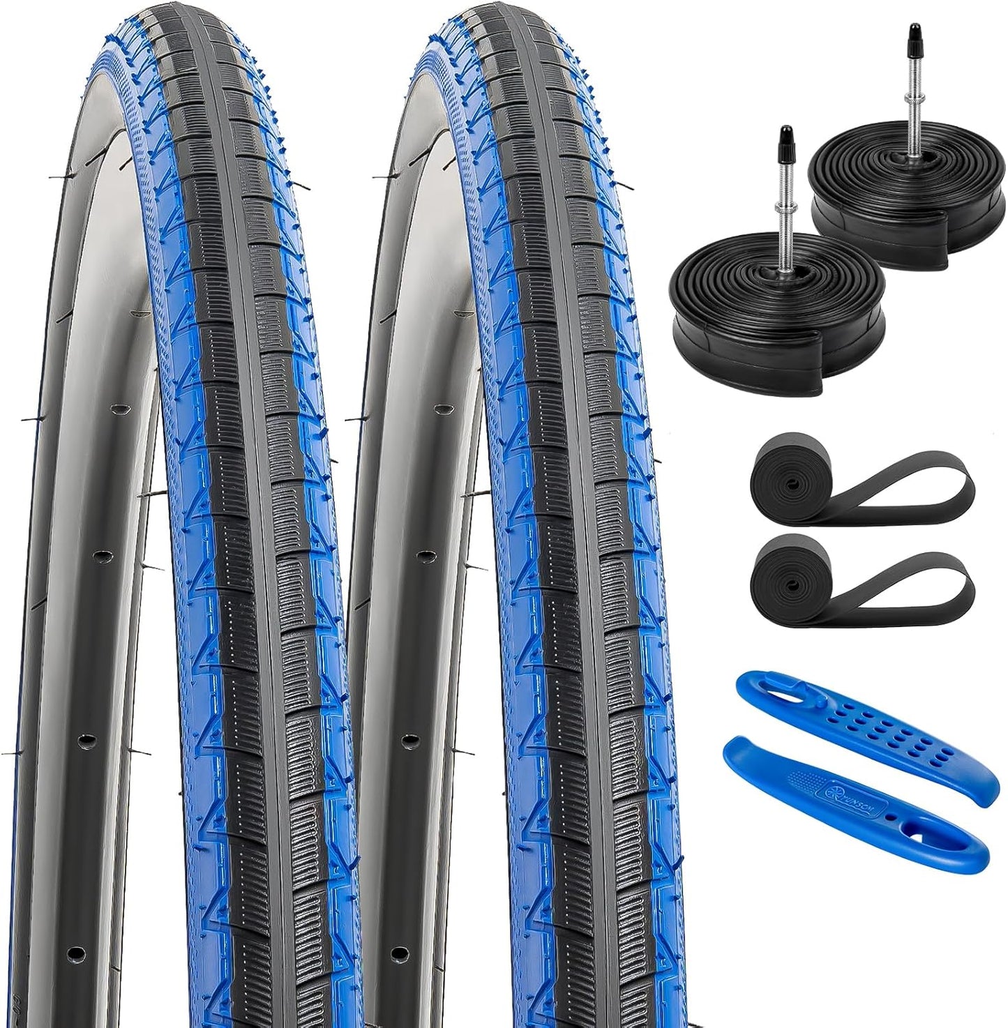 2-PCS 700C Road Bike Tires and Heavy Duty Tubes for Cyclists