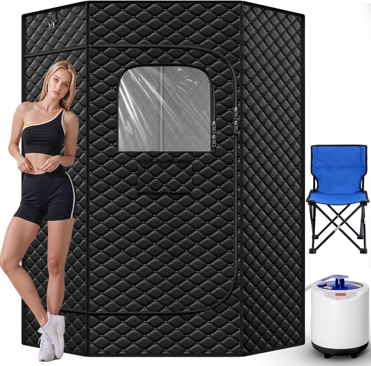 Portable Home Sauna + 3L Steamer & Remote Control