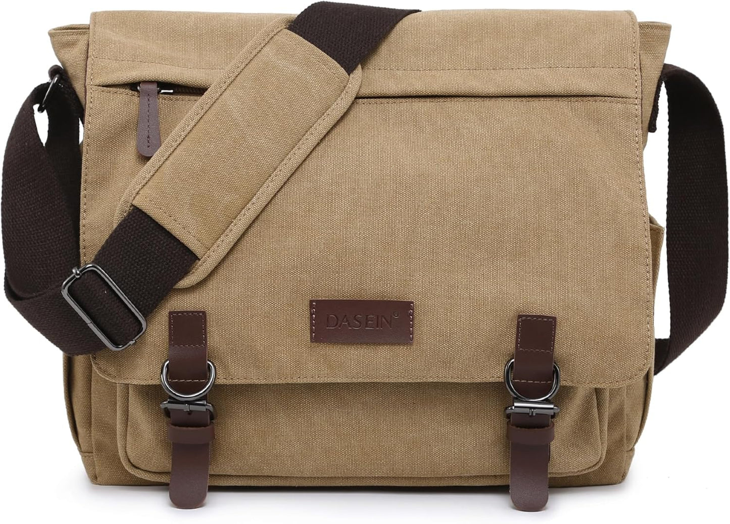 Large Vintage Canvas Messenger Shoulder Bag for 15in Laptop