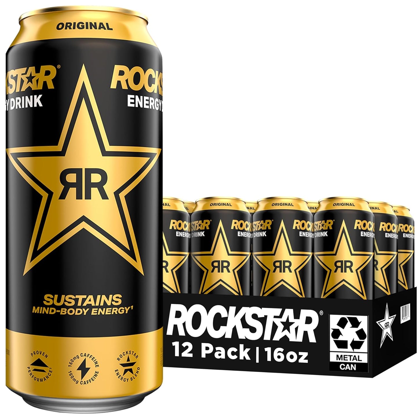 Rockstar Energy Drink 12-Pack, 16oz Cans - Boost Your Energy!
